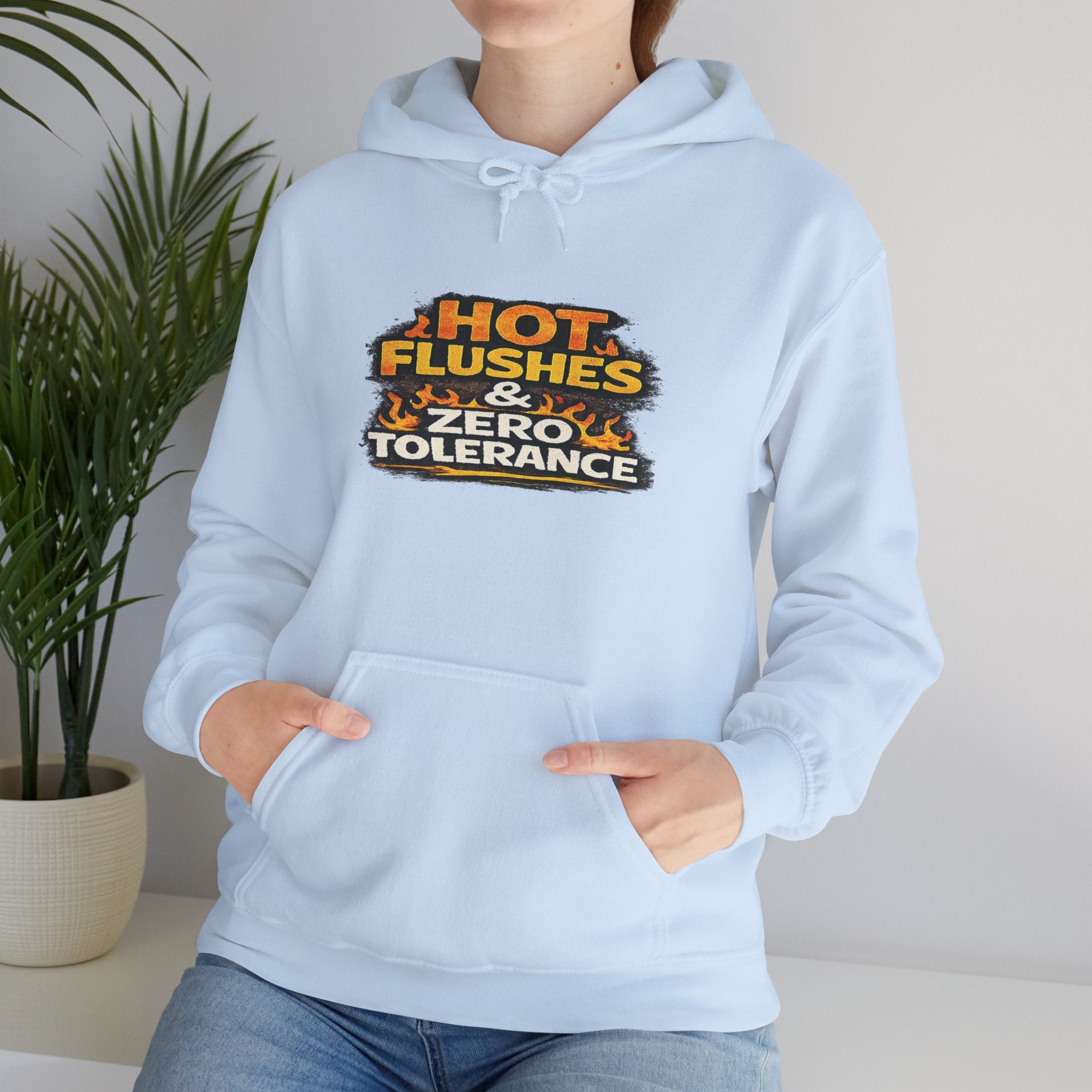 Hoodie - "Hot Flashes & Zero Tolerance" Retro Graphic Women’s Men’s Menopause Humor Pullover