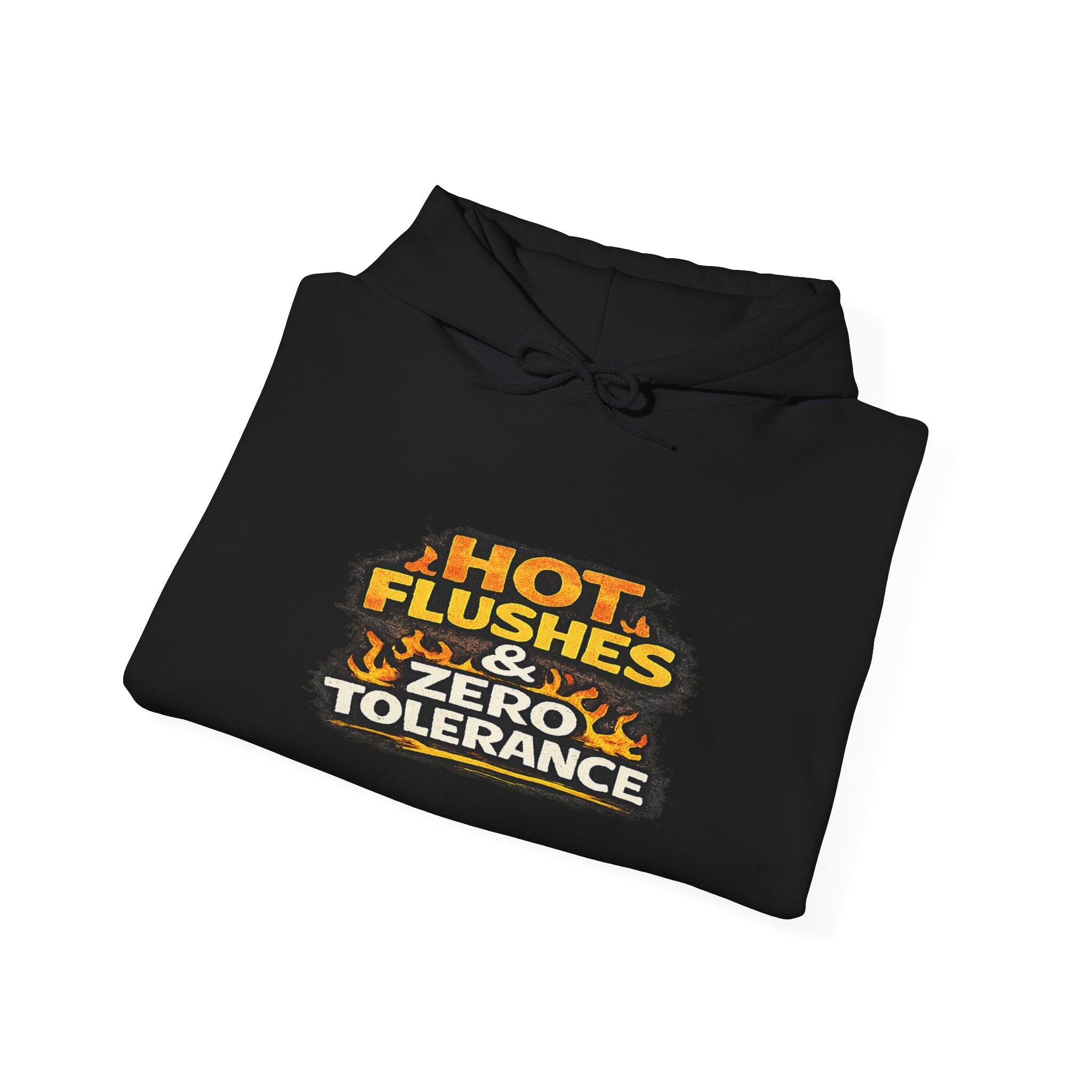 Hoodie - "Hot Flashes & Zero Tolerance" Retro Graphic Women’s Men’s Menopause Humor Pullover