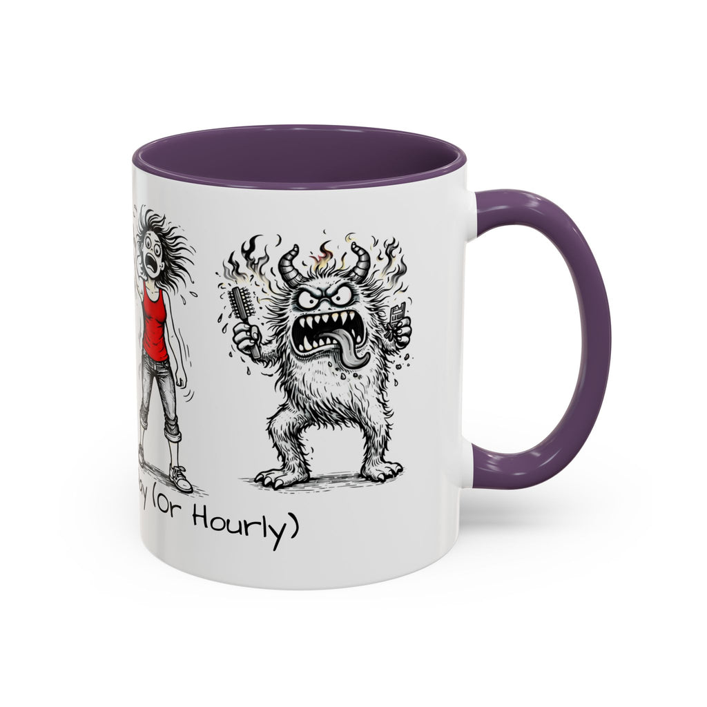 Coffee Mug — "Mood Varies By Day (Or Hourly)" Illustrated Sarcastic Cartoon USA/CAN