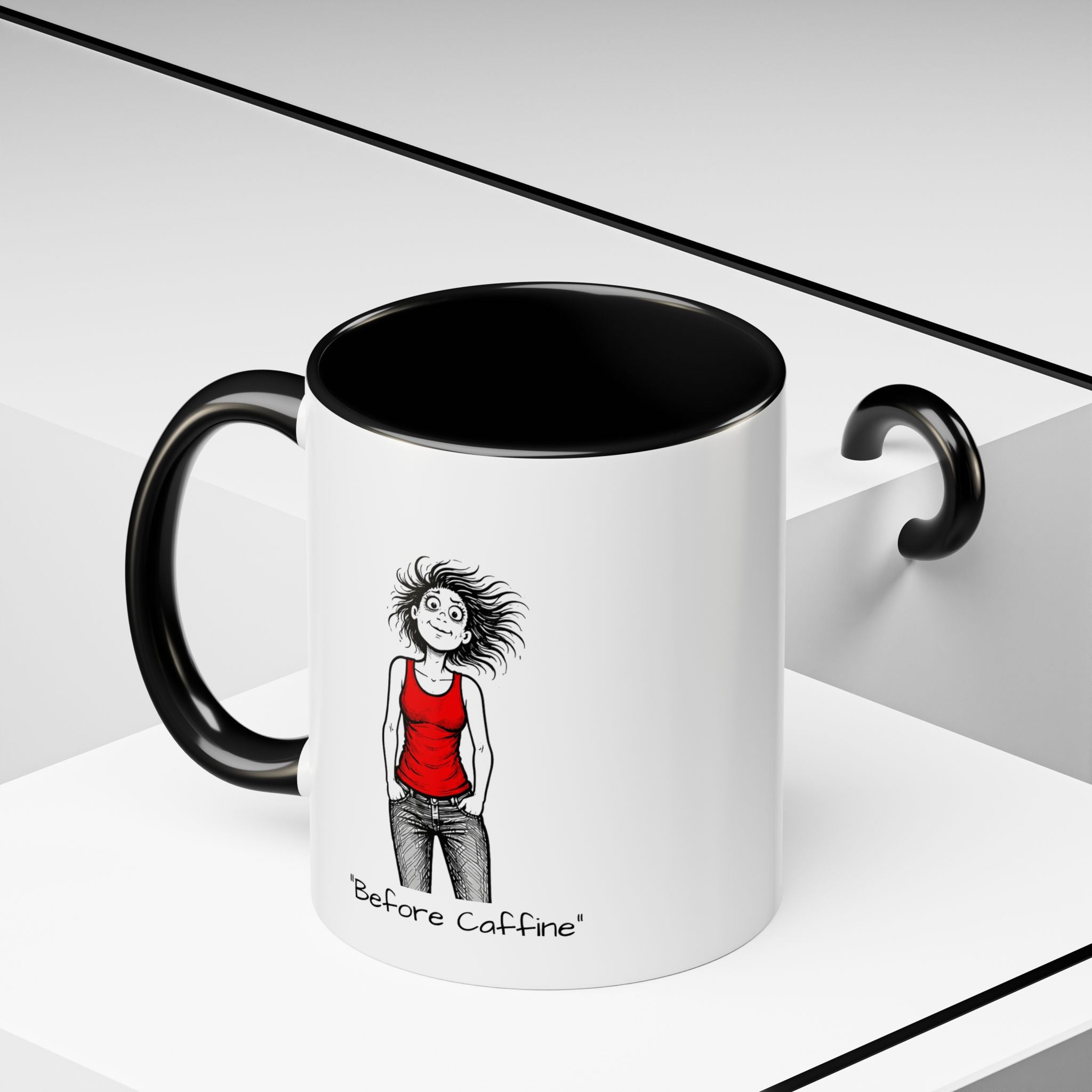 Coffee Mug — Menopausal madness "After Caffeine Fails" Funny Morning Cartoon Mug