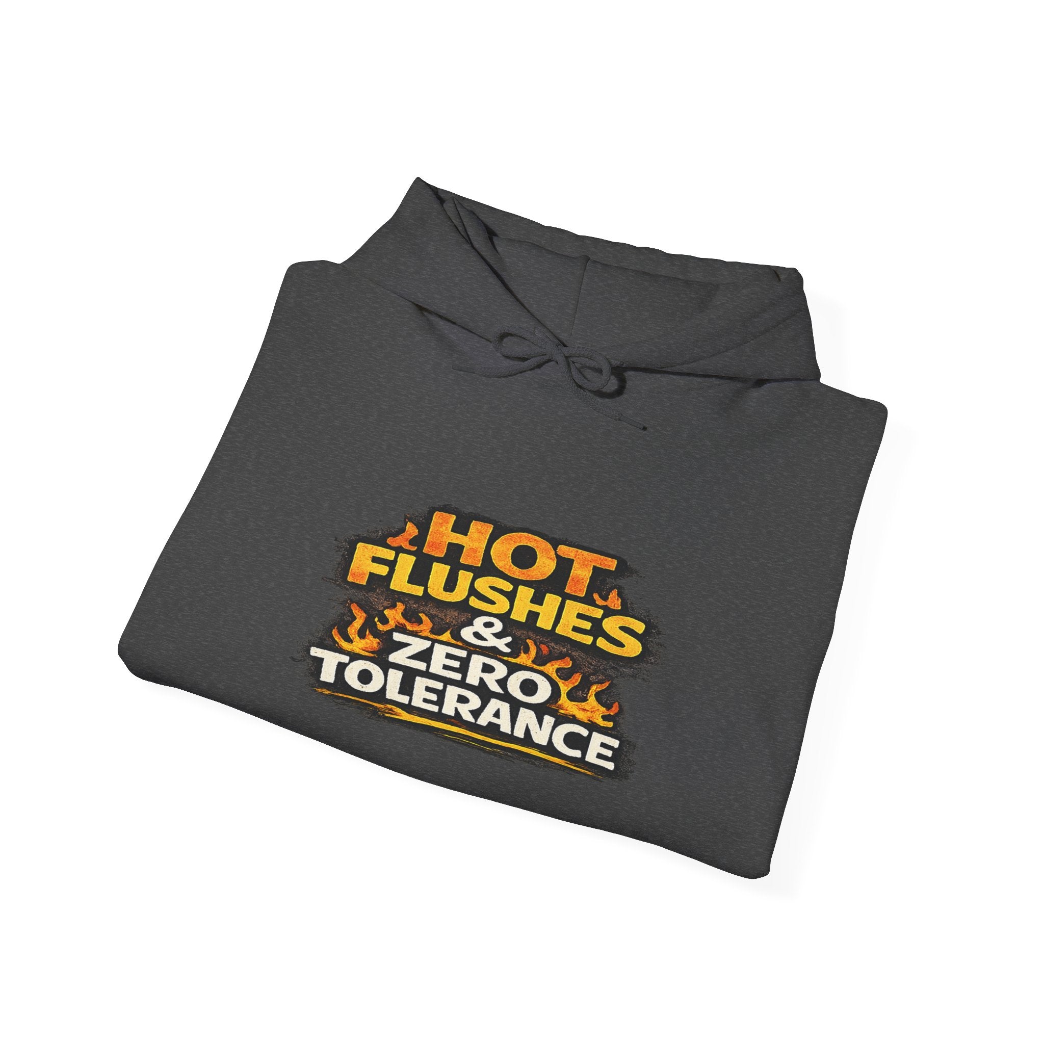 Hoodie - "Hot Flashes & Zero Tolerance" Retro Graphic Women’s Men’s Menopause Humor Pullover