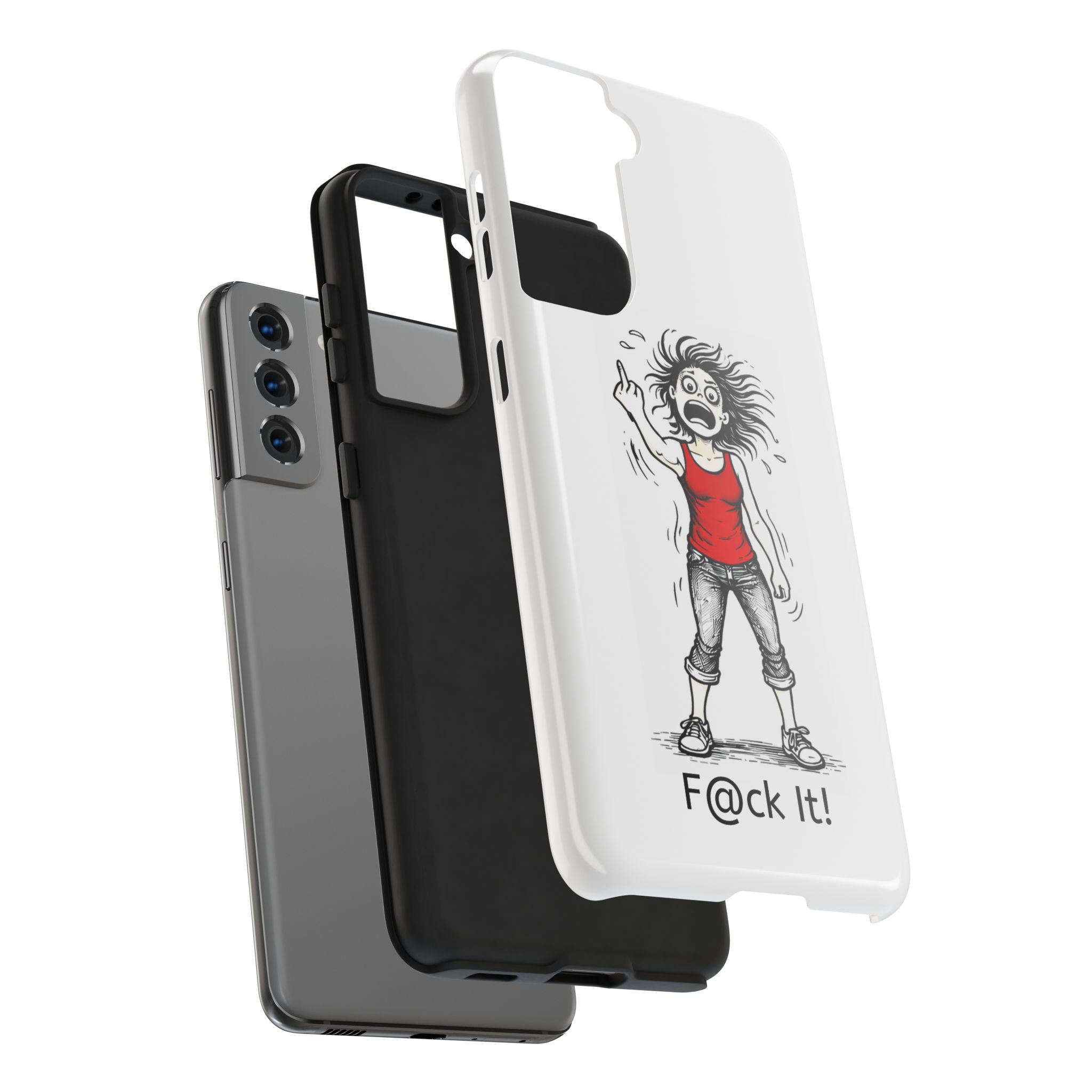 Phone Case — "F@ck It!" Menopausal Angst Cartoon Protective Cover