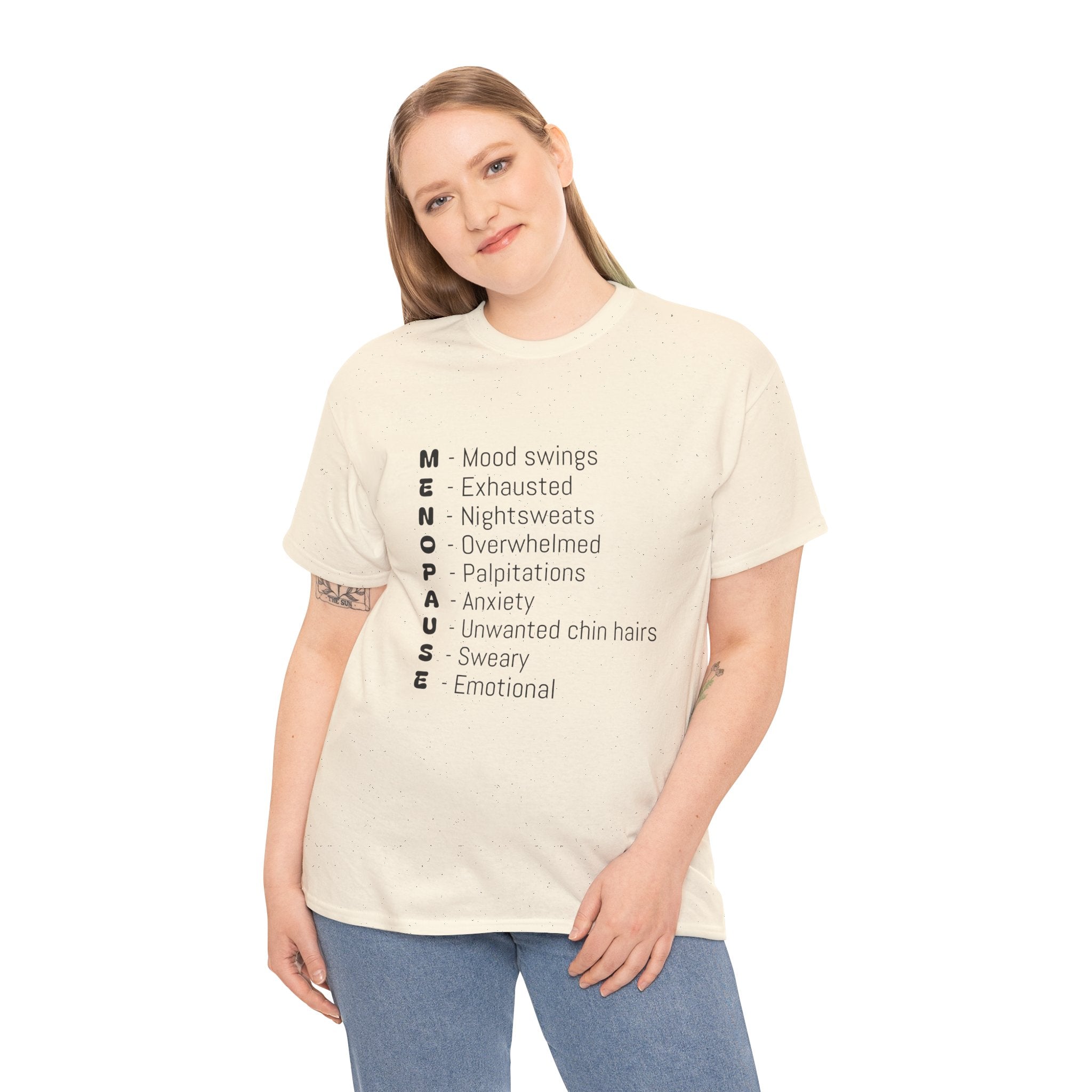 Menopause Symptoms List T-Shirt — Menopause Awareness Tee
