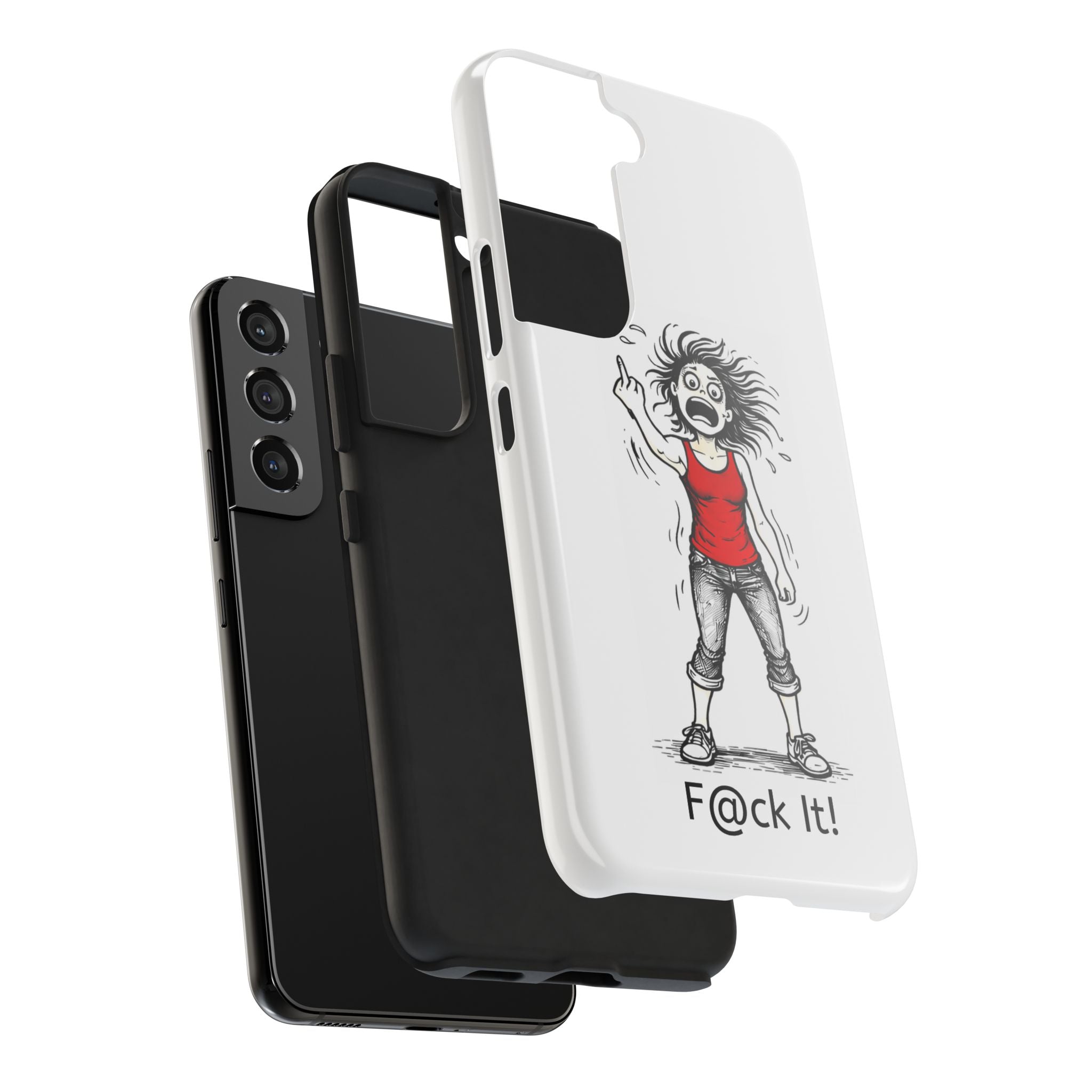 Phone Case — "F@ck It!" Menopausal Angst Cartoon Protective Cover