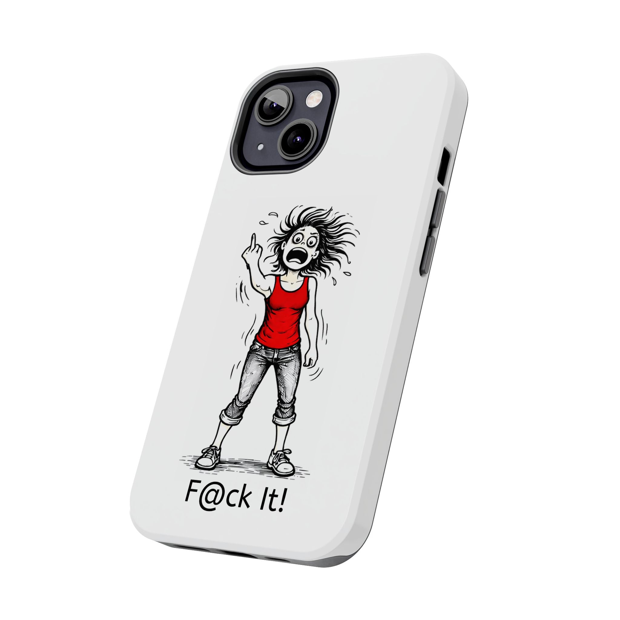 Phone Case — "F@ck It!" Menopausal Angst Cartoon Protective Cover
