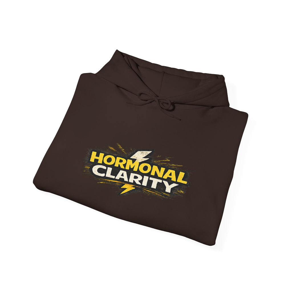 Hormonal Clarity Hoodie — Bold Lightning Graphic Women's Health Awareness Sweatshirt