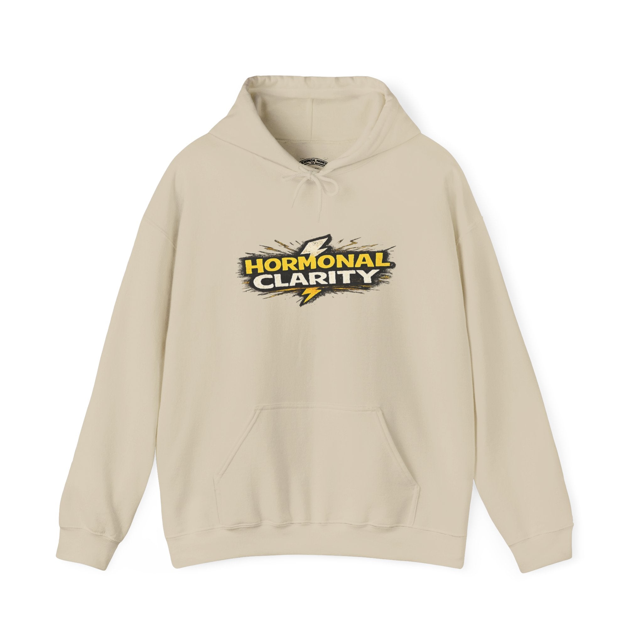 Hormonal Clarity Hoodie — Bold Lightning Graphic Women's Health Awareness Sweatshirt