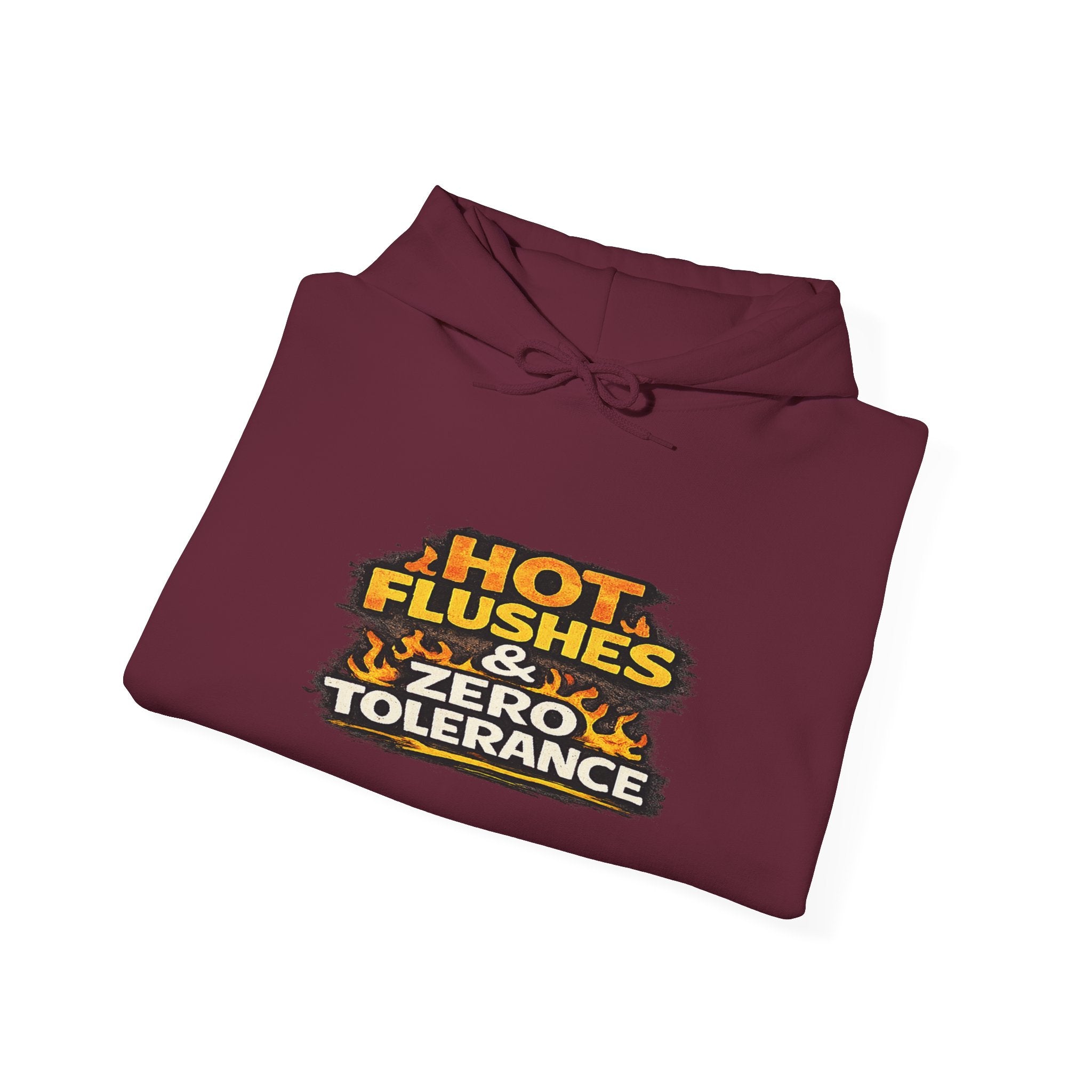 Hoodie - "Hot Flashes & Zero Tolerance" Retro Graphic Women’s Men’s Menopause Humor Pullover