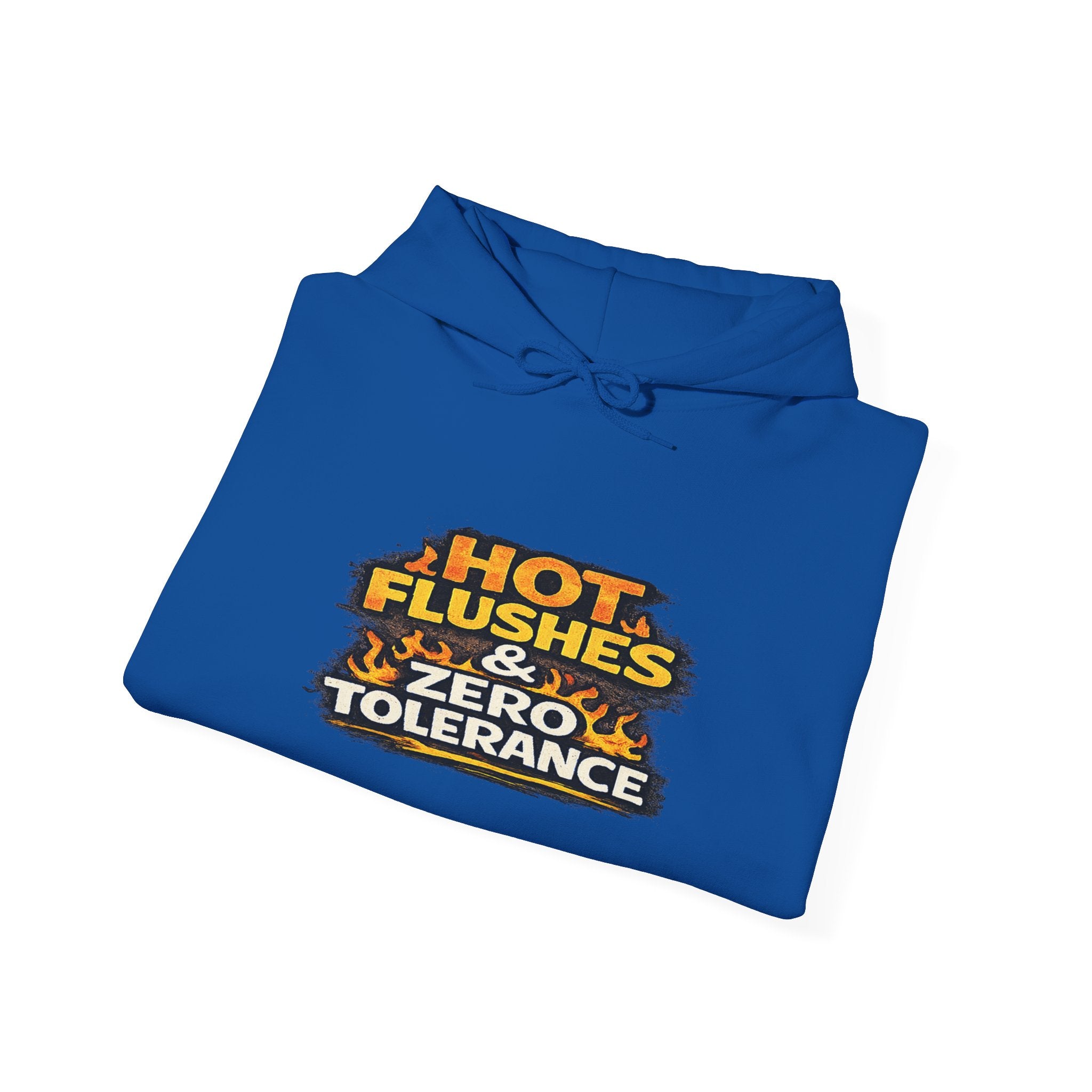 Hoodie - "Hot Flashes & Zero Tolerance" Retro Graphic Women’s Men’s Menopause Humor Pullover