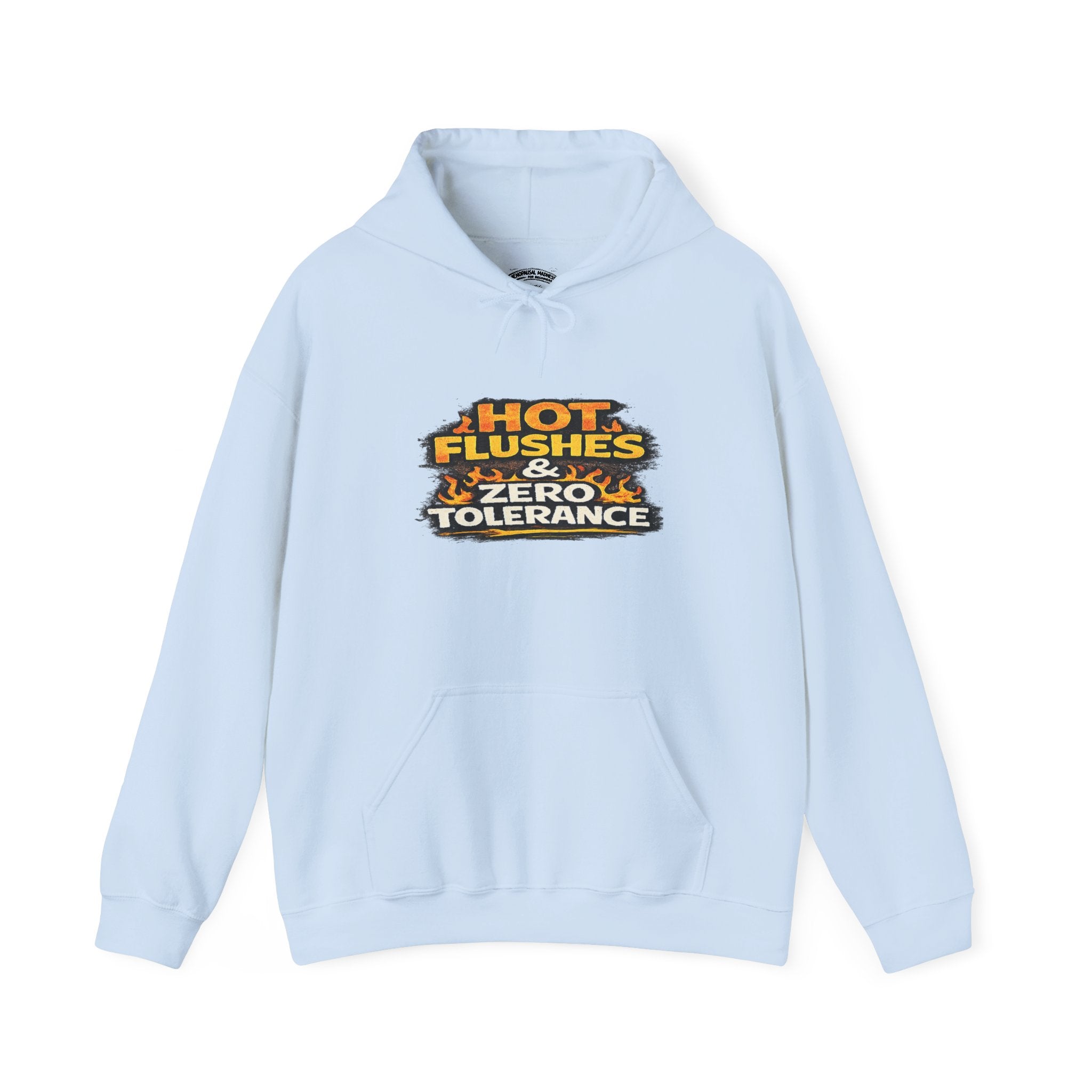 Hoodie - "Hot Flashes & Zero Tolerance" Retro Graphic Women’s Men’s Menopause Humor Pullover