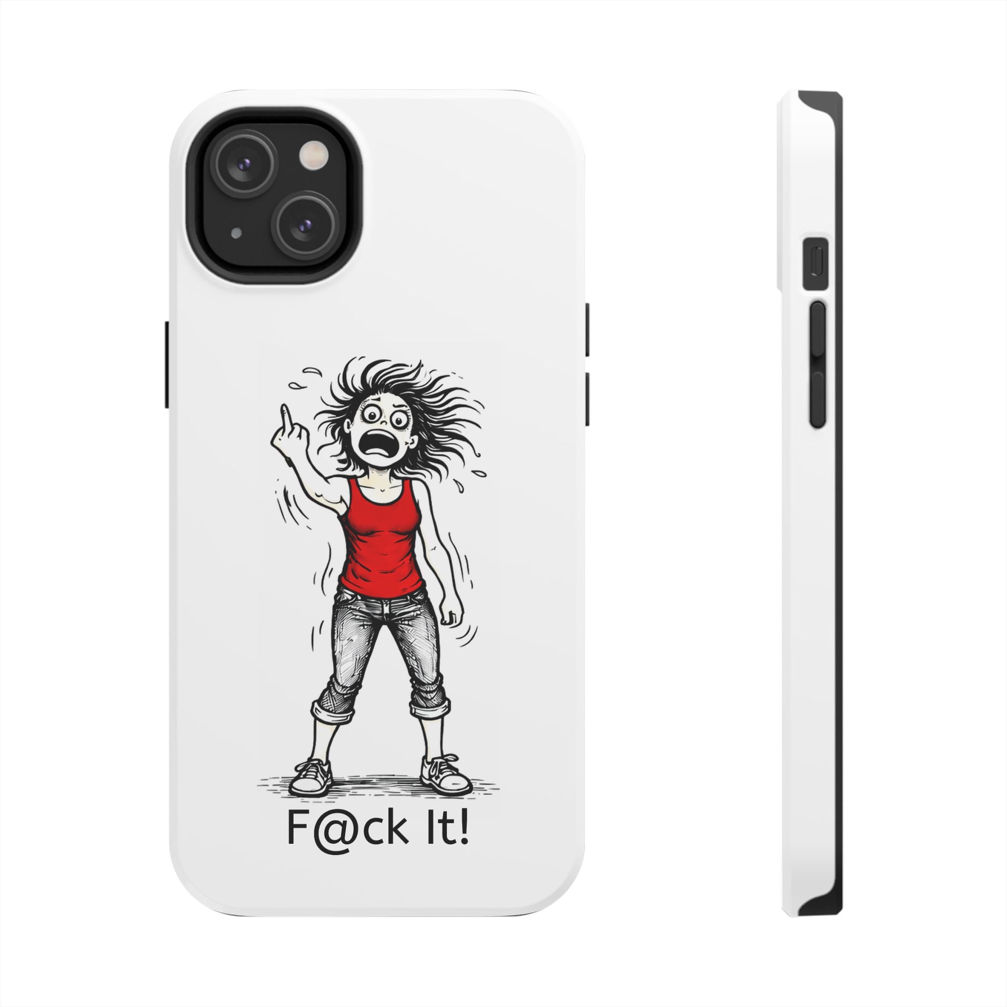 Phone Case — "F@ck It!" Menopausal Angst Cartoon Protective Cover