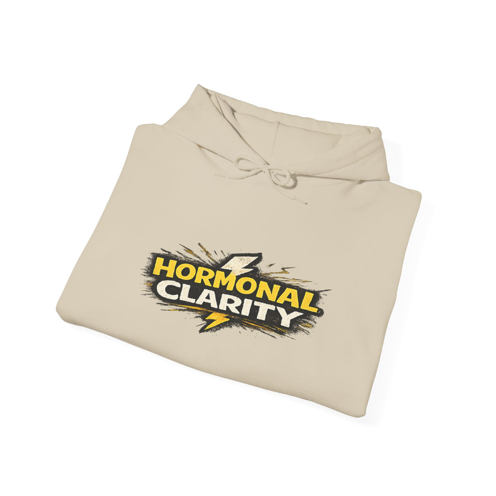Hormonal Clarity Hoodie — Bold Lightning Graphic Women's Health Awareness Sweatshirt