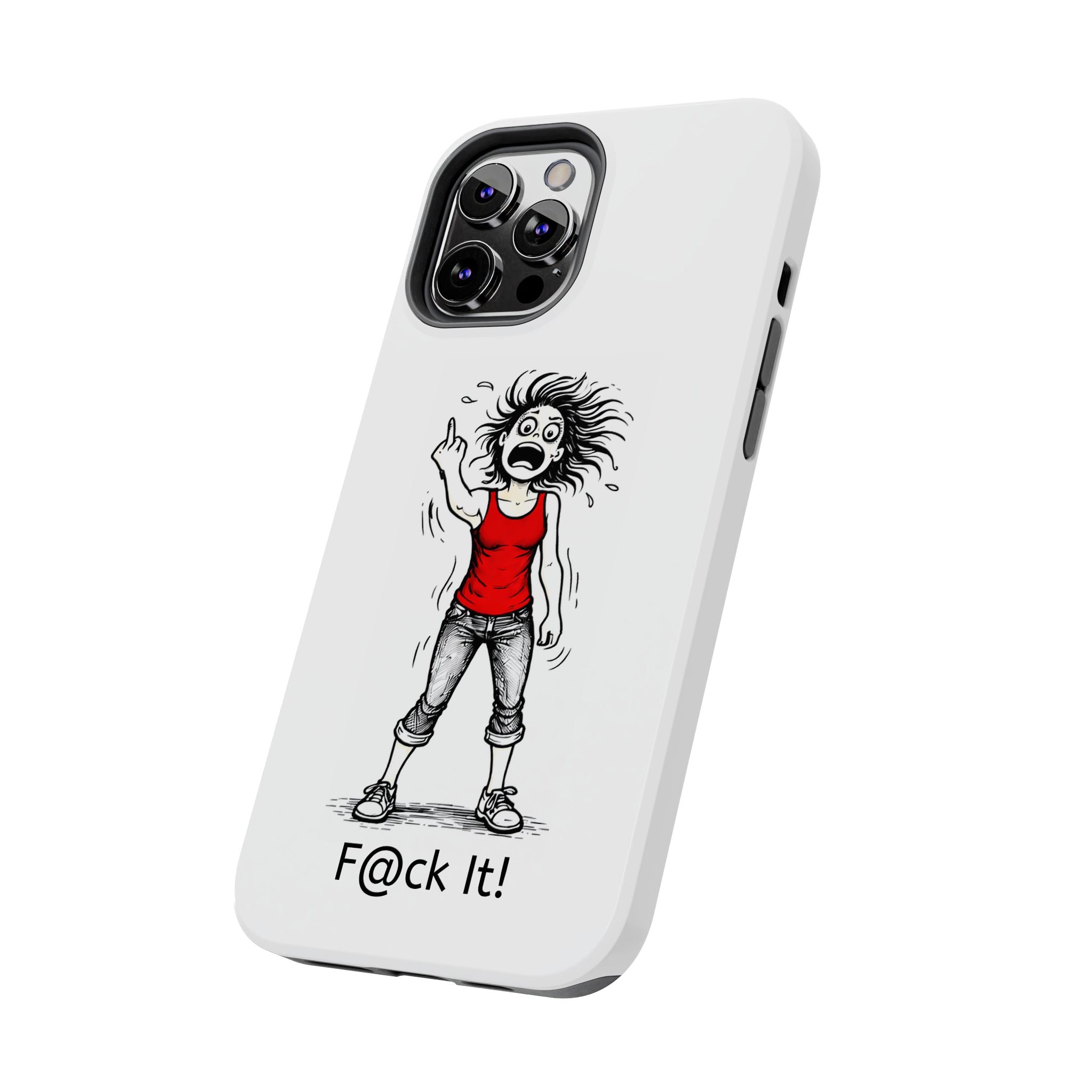 Phone Case — "F@ck It!" Menopausal Angst Cartoon Protective Cover
