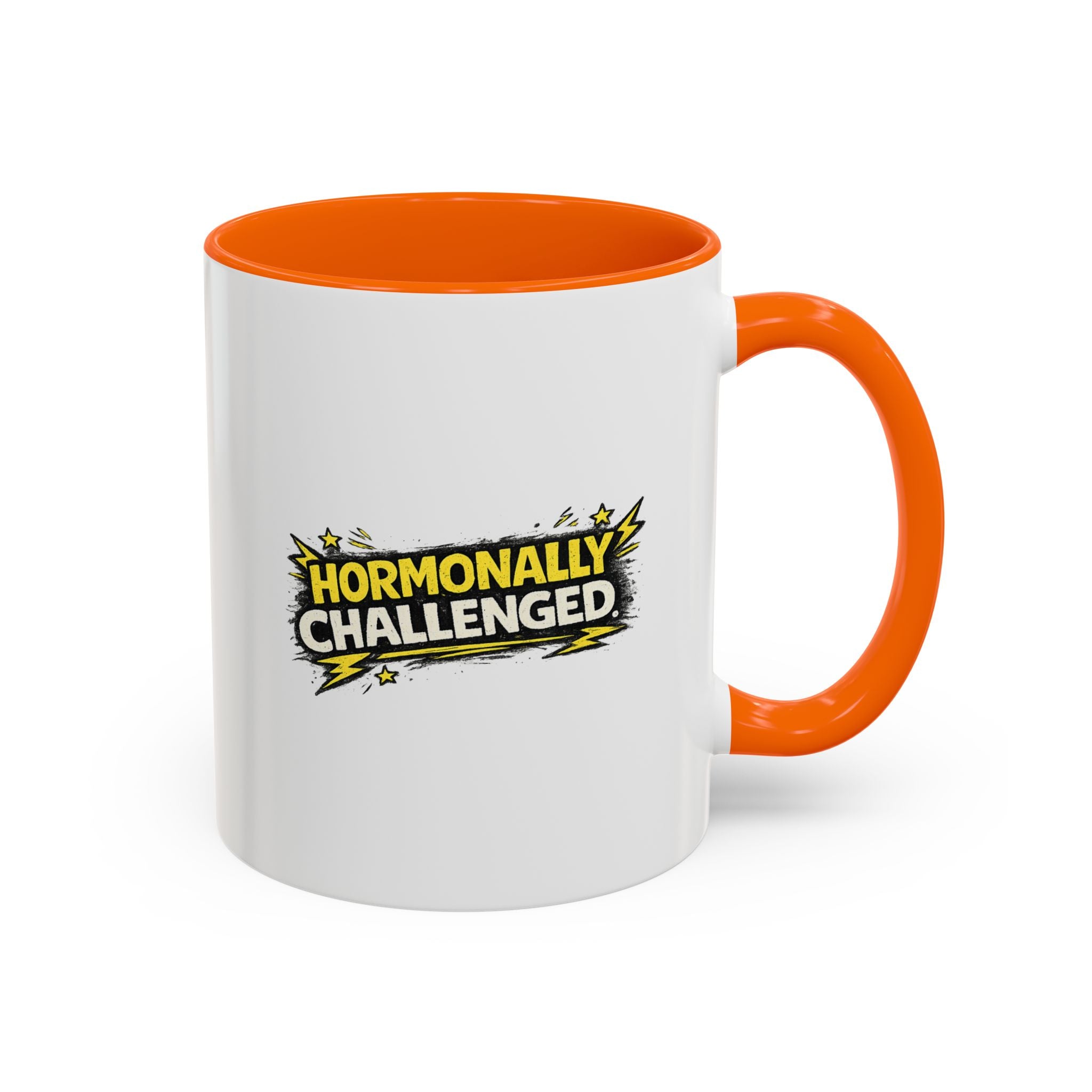 "Hormonally challenged" Coffee Mug  Accent Ceramic Mug (11oz)