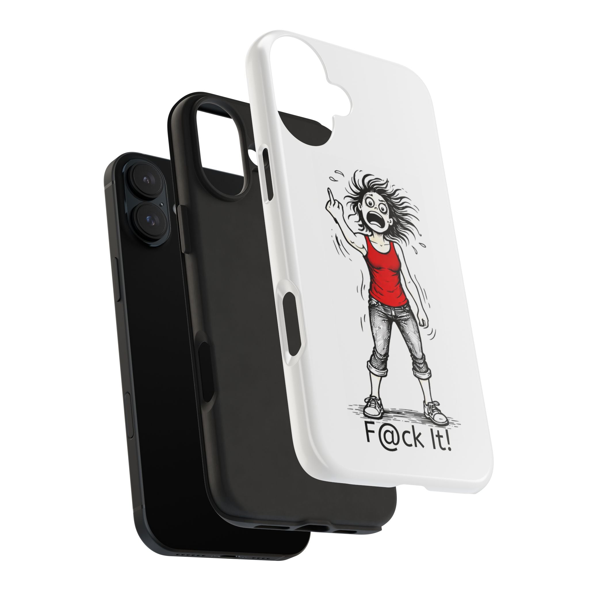 Phone Case — "F@ck It!" Menopausal Angst Cartoon Protective Cover