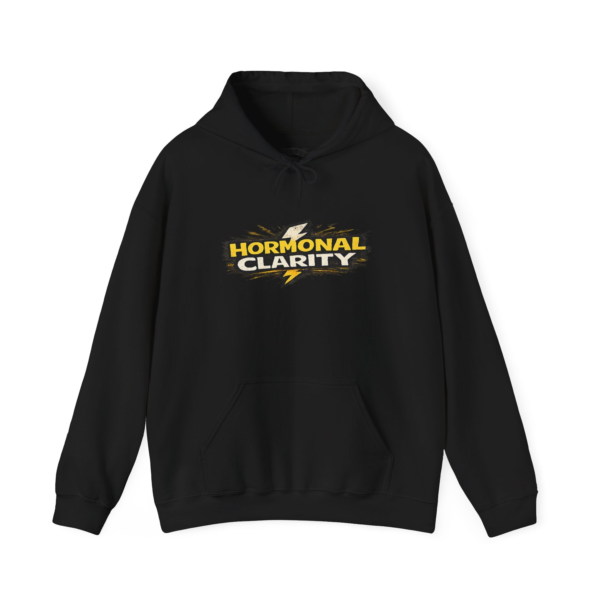 Hormonal Clarity Hoodie — Bold Lightning Graphic Women's Health Awareness Sweatshirt
