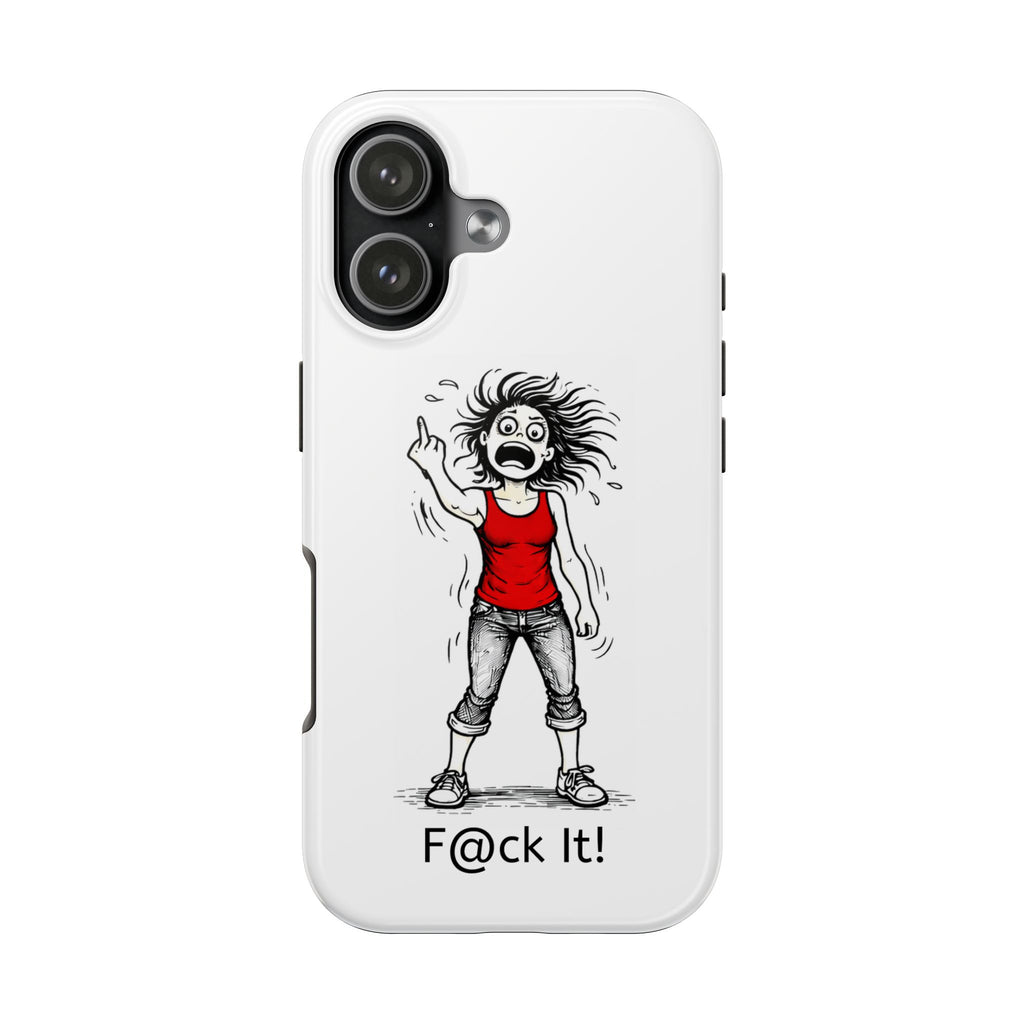 Phone Case — "F@ck It!" Menopausal Angst Cartoon Protective Cover