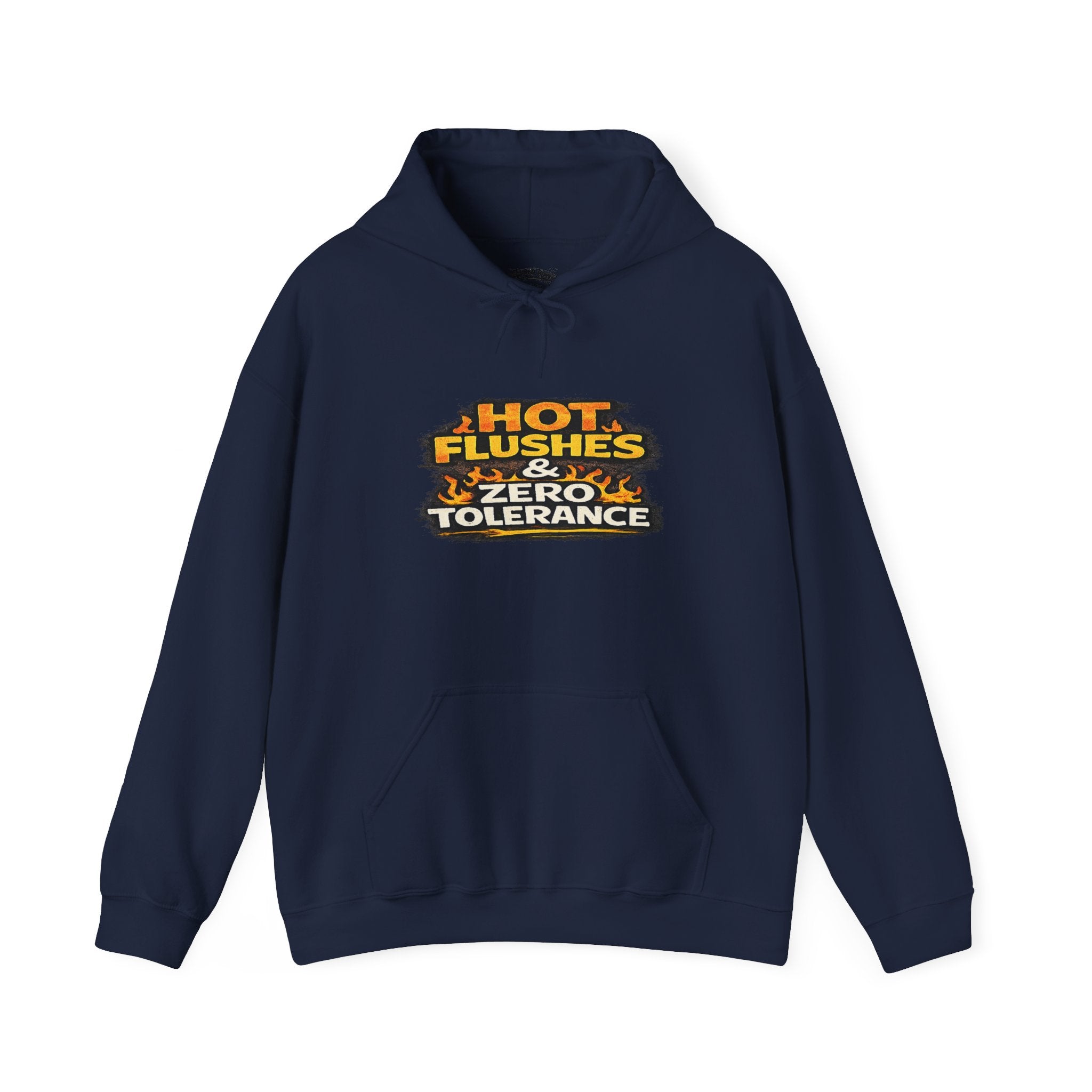 Hoodie - "Hot Flashes & Zero Tolerance" Retro Graphic Women’s Men’s Menopause Humor Pullover