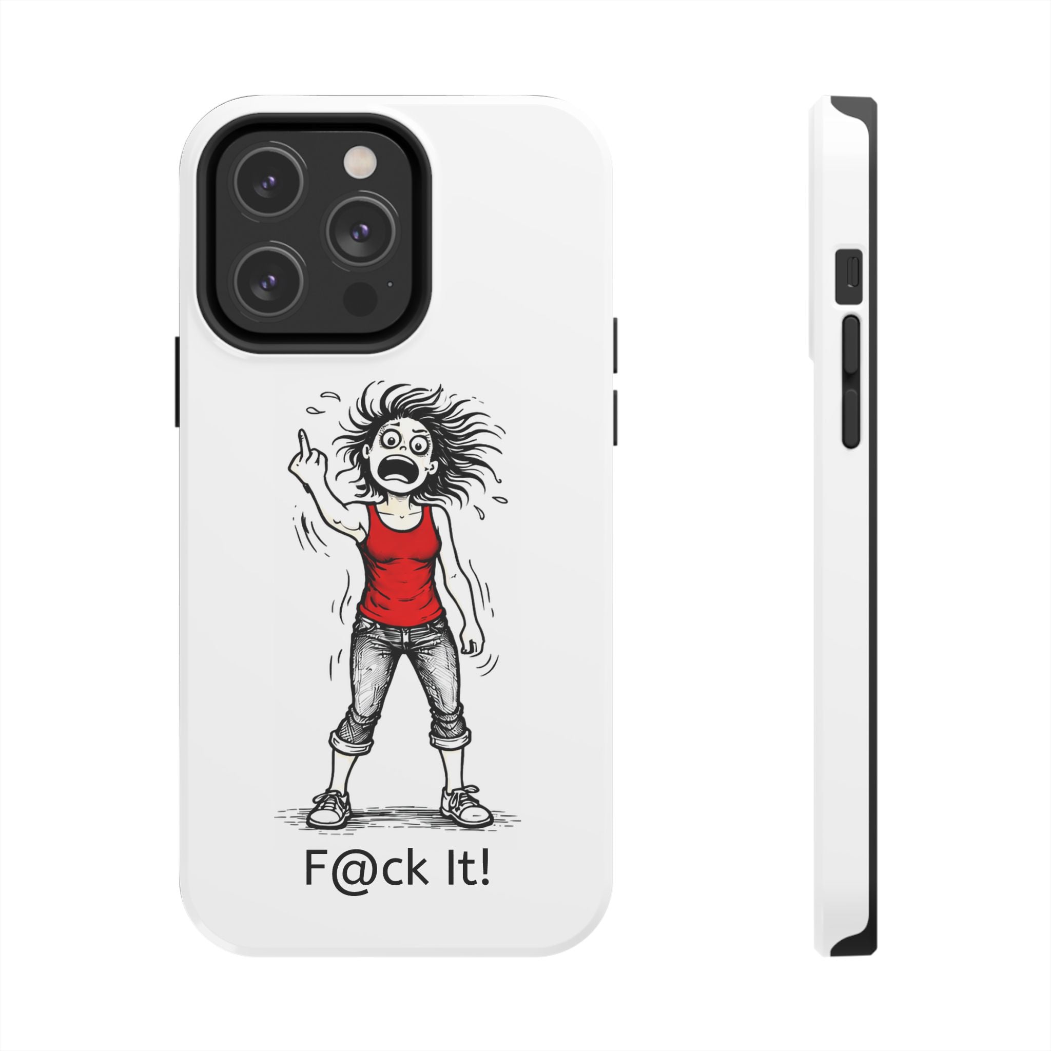Phone Case — "F@ck It!" Menopausal Angst Cartoon Protective Cover