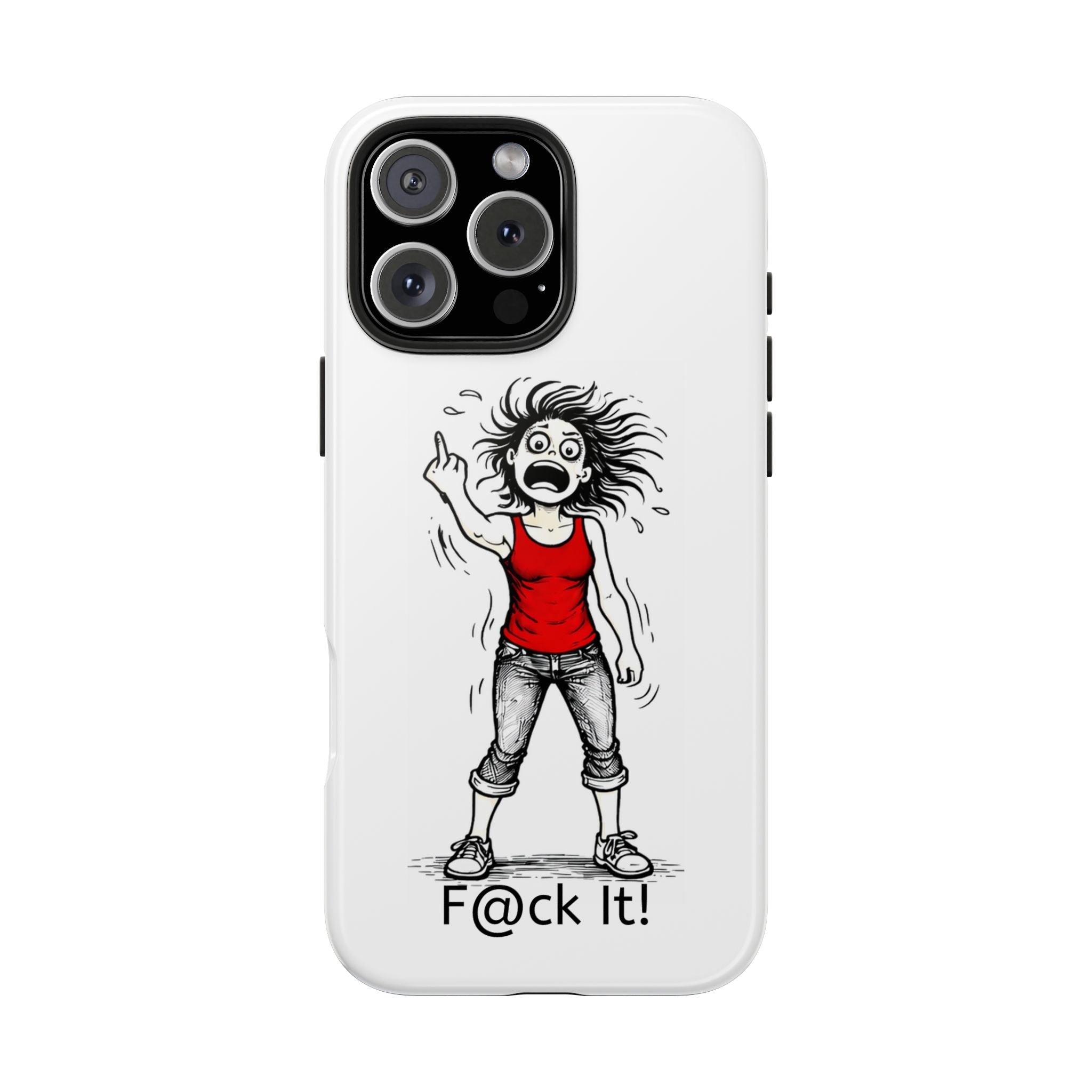 Phone Case — "F@ck It!" Menopausal Angst Cartoon Protective Cover