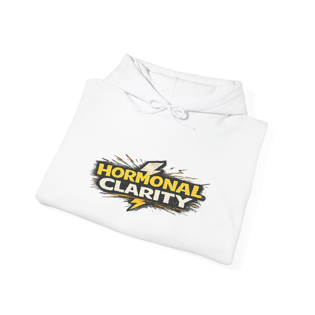 Hormonal Clarity Hoodie — Bold Lightning Graphic Women's Health Awareness Sweatshirt