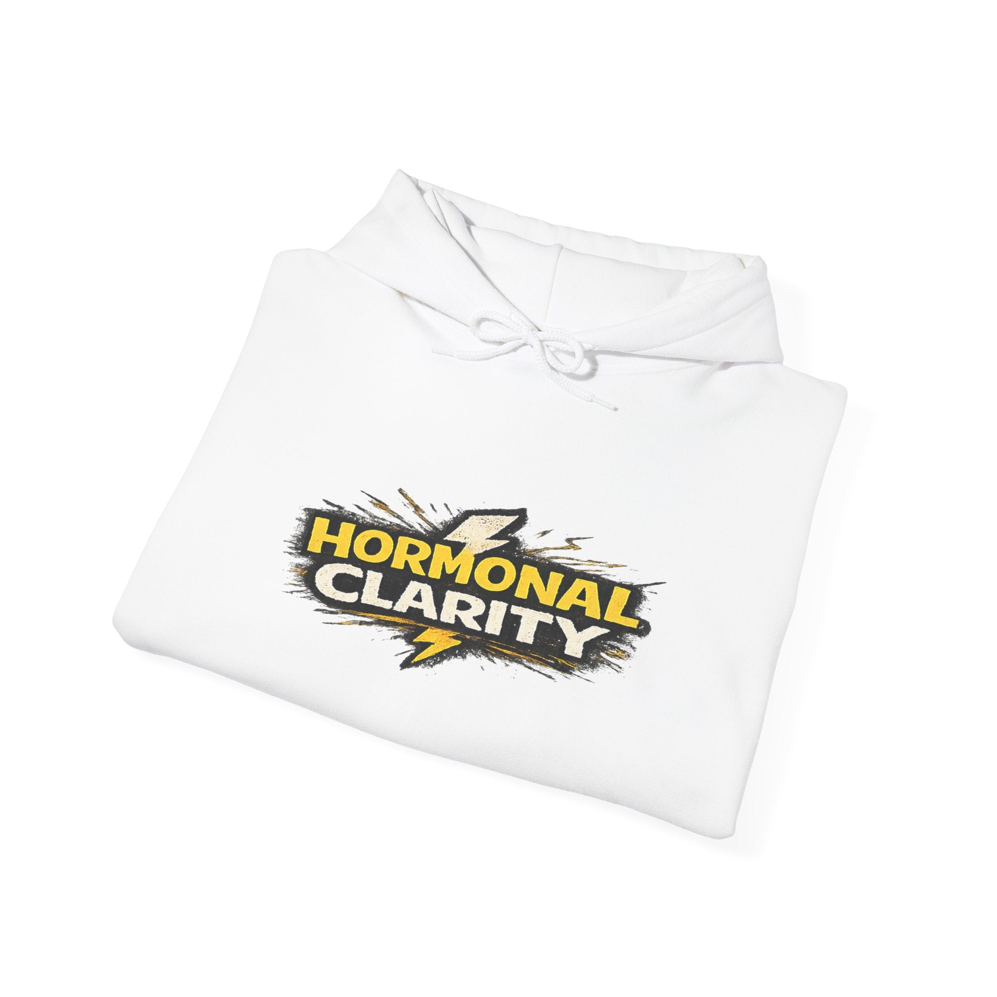 Hormonal Clarity Hoodie — Bold Lightning Graphic Women's Health Awareness Sweatshirt