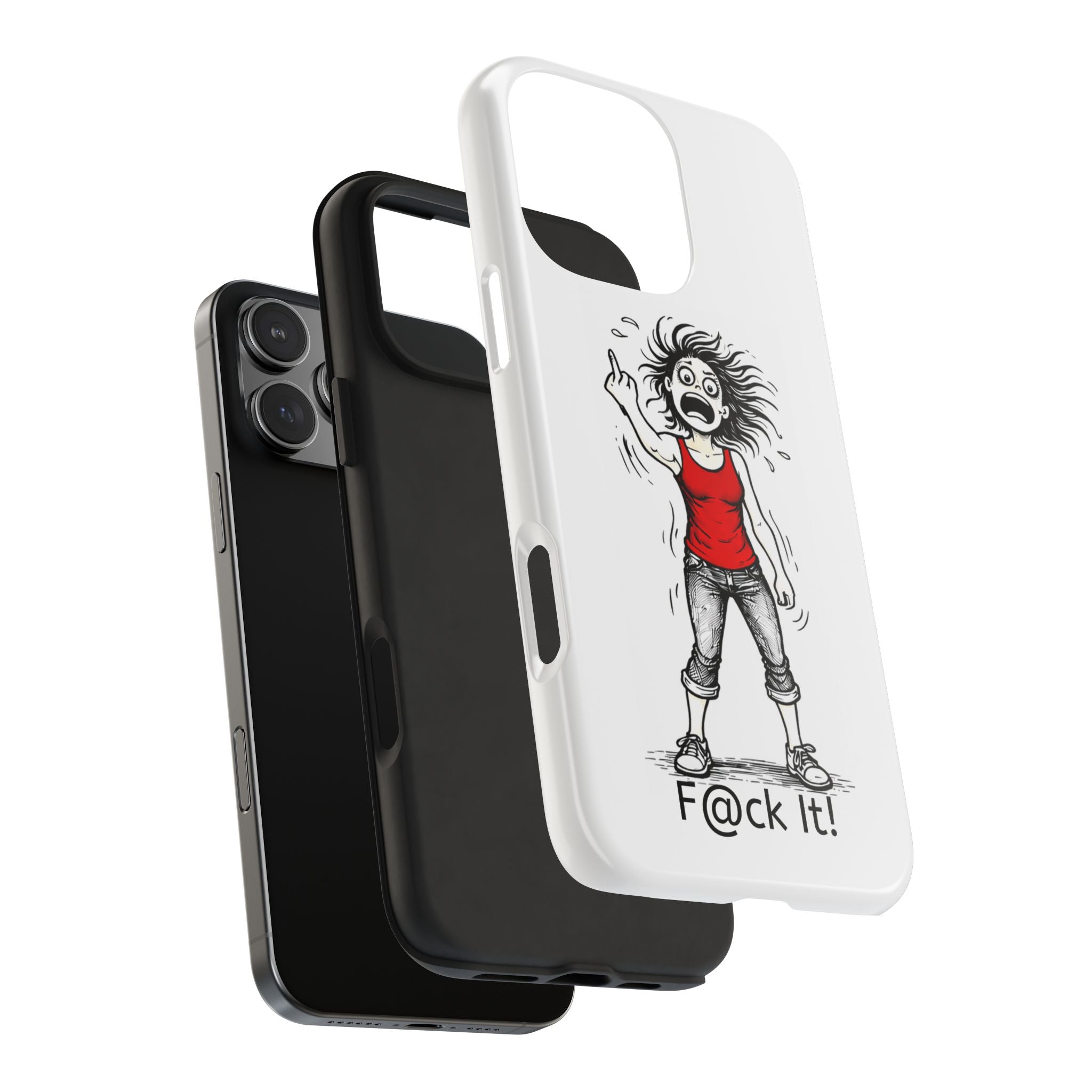 Phone Case — "F@ck It!" Menopausal Angst Cartoon Protective Cover