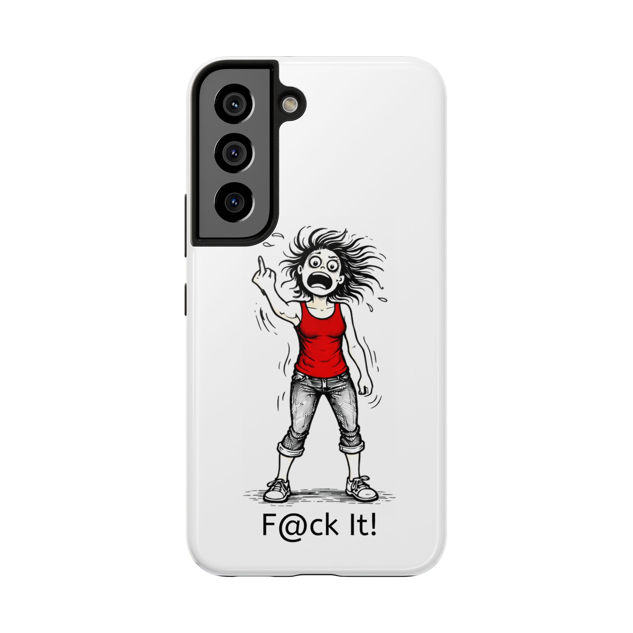 Phone Case — "F@ck It!" Menopausal Angst Cartoon Protective Cover