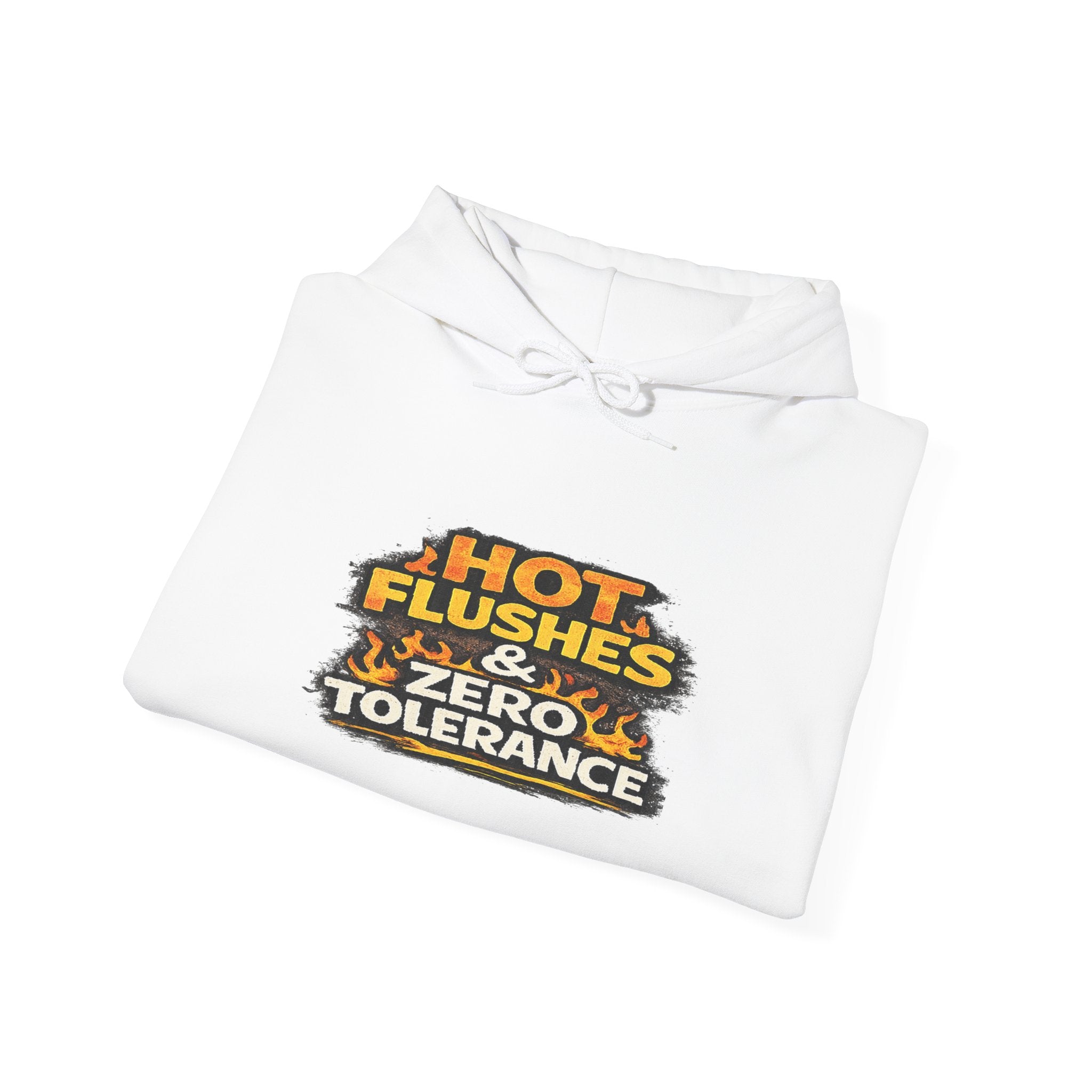 Hoodie - "Hot Flashes & Zero Tolerance" Retro Graphic Women’s Men’s Menopause Humor Pullover