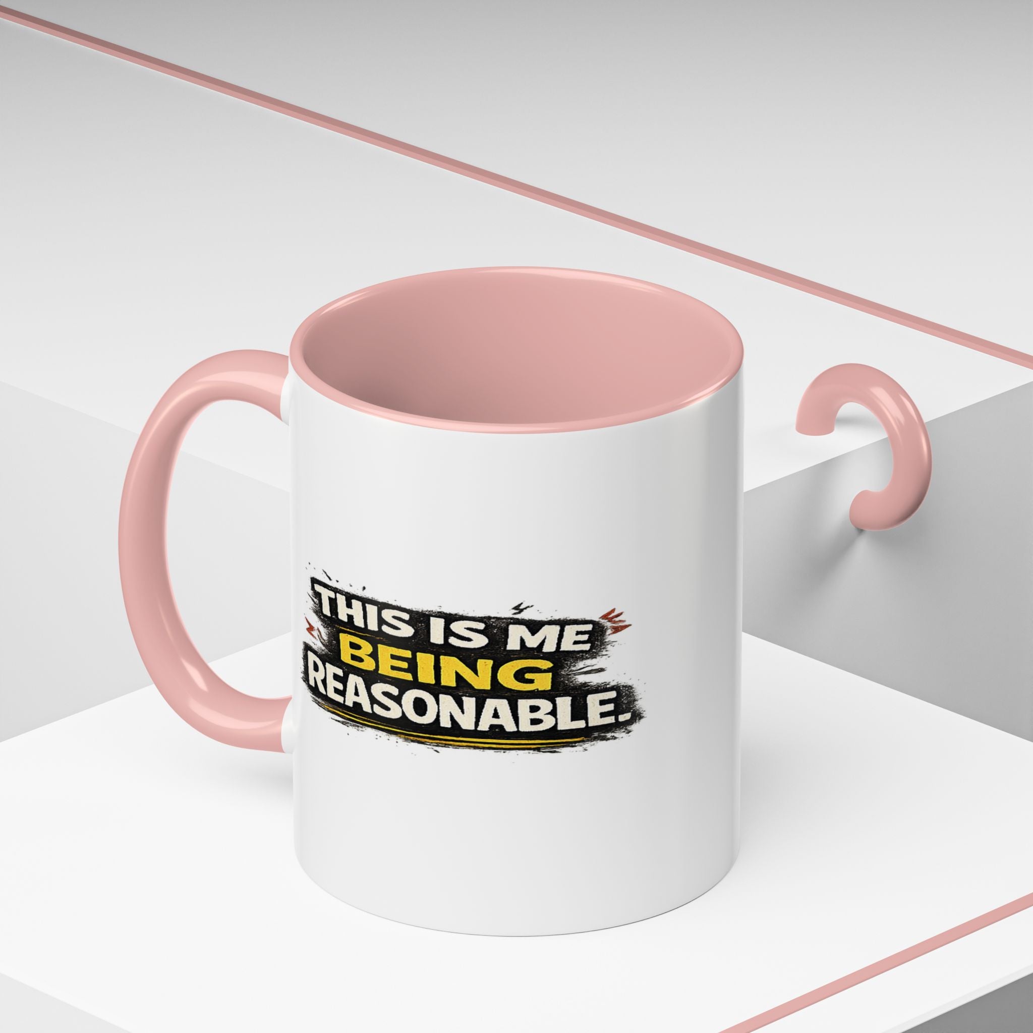 "This is me being reasonable" Coffee Mug  Accent Ceramic Mug (11oz)