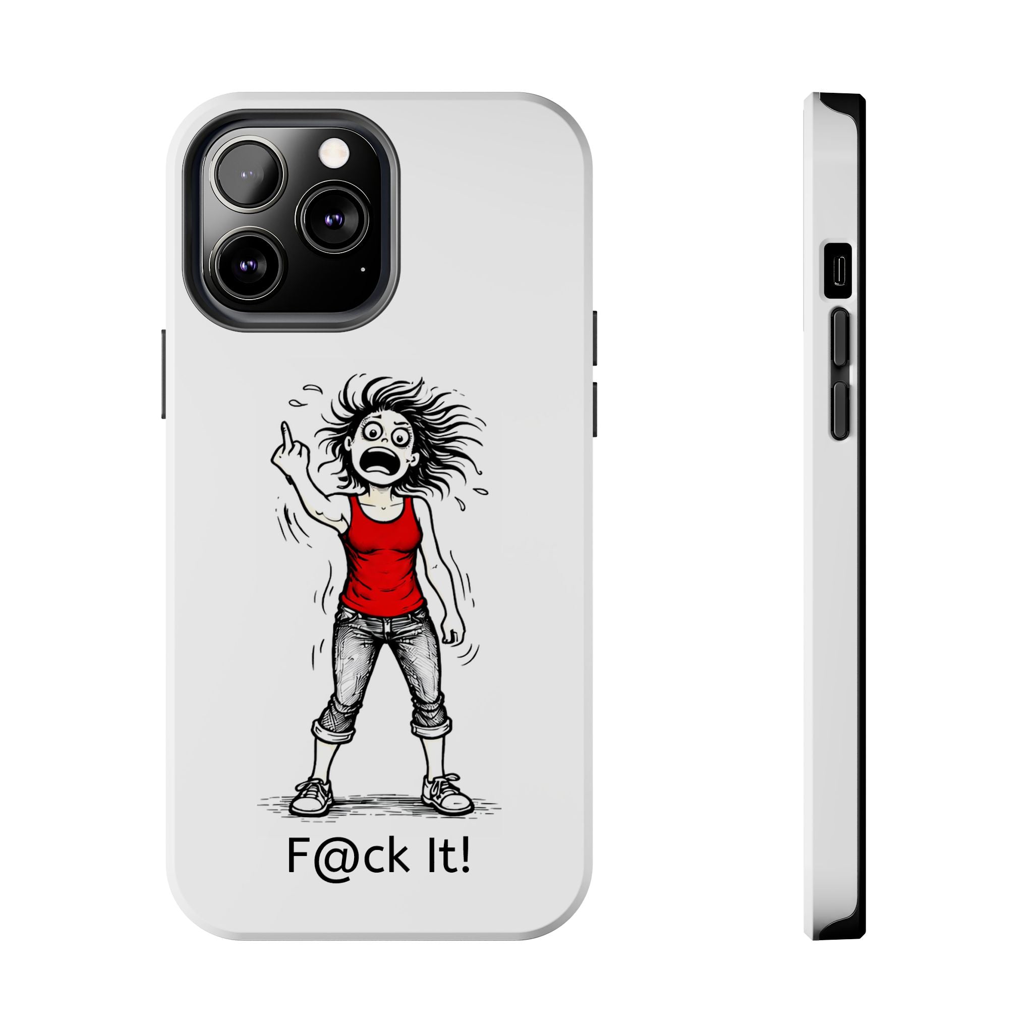 Phone Case — "F@ck It!" Menopausal Angst Cartoon Protective Cover