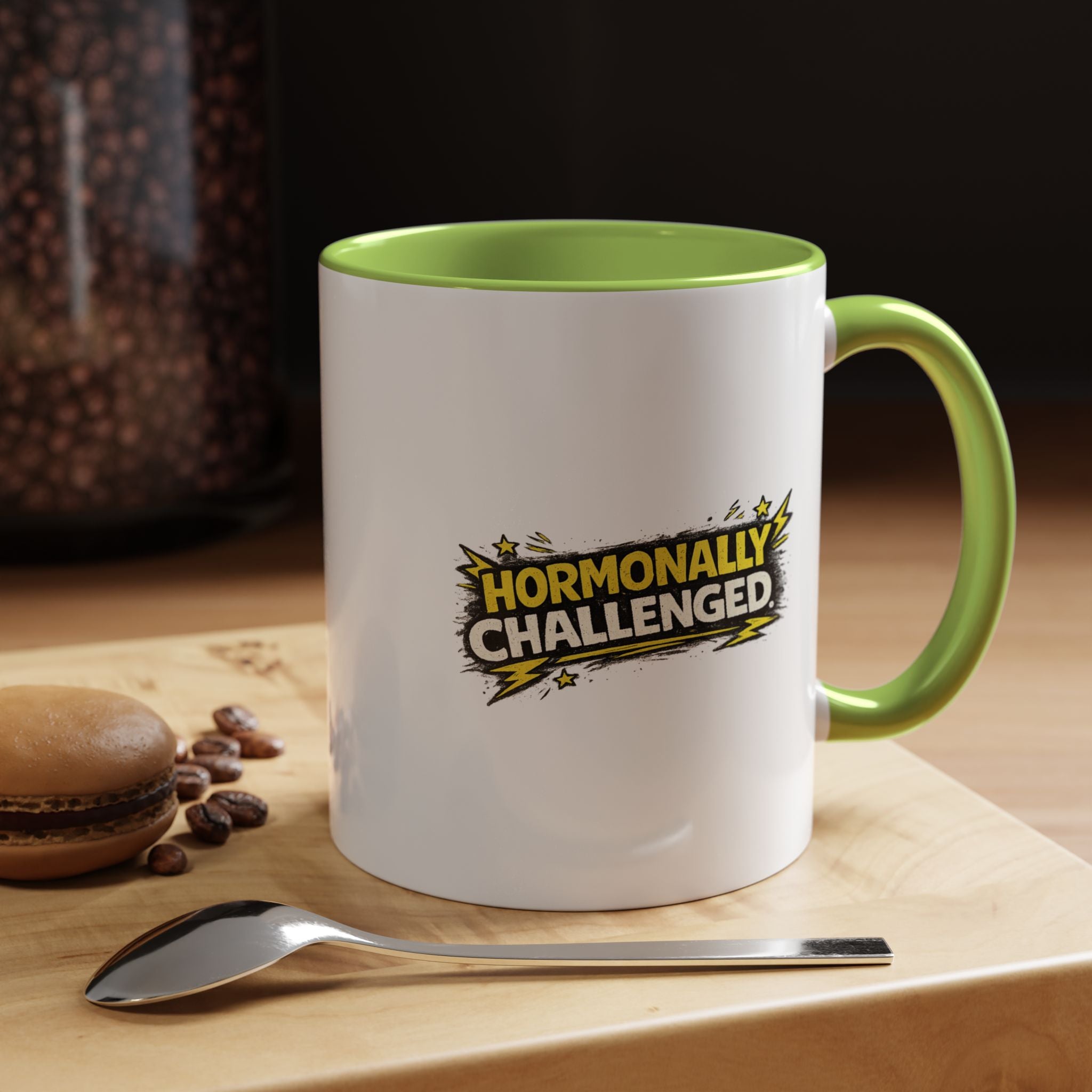 "Hormonally challenged" Coffee Mug  Accent Ceramic Mug (11oz)