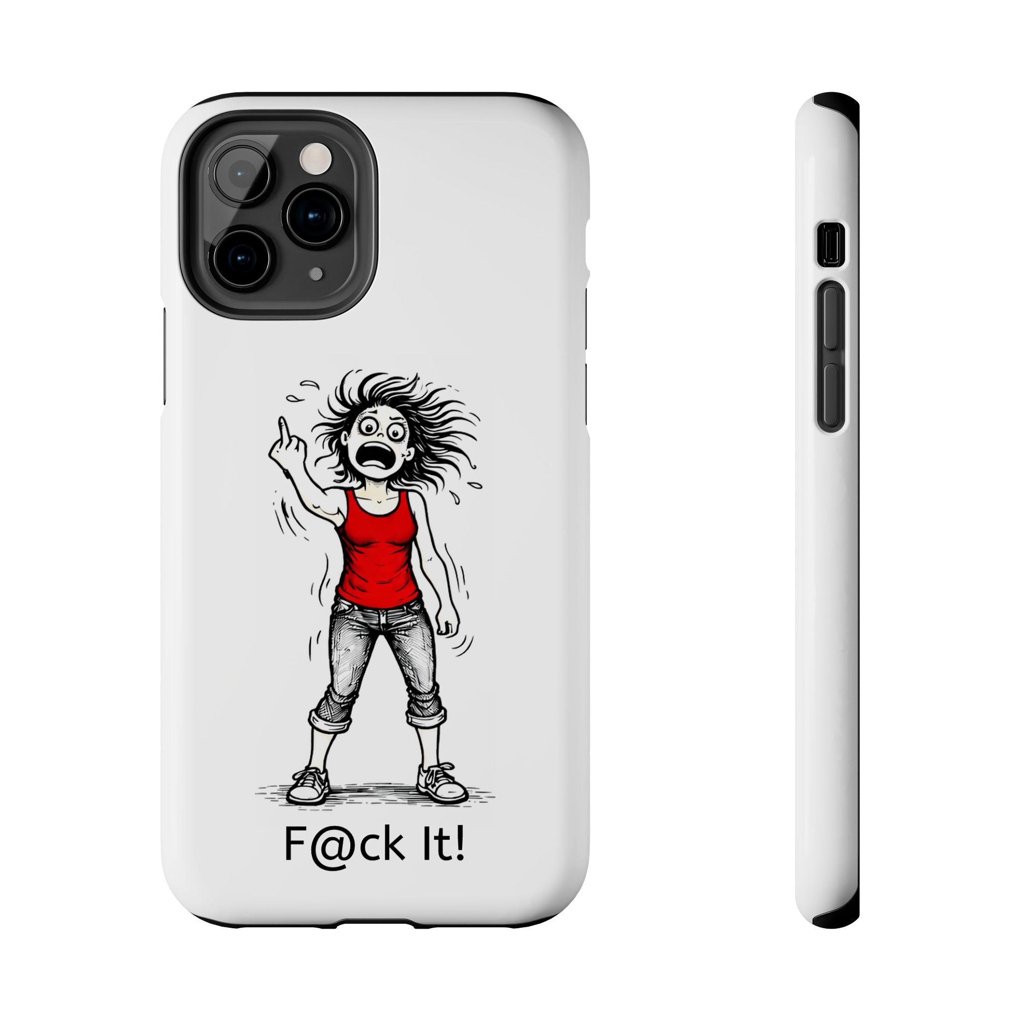 Phone Case — "F@ck It!" Menopausal Angst Cartoon Protective Cover