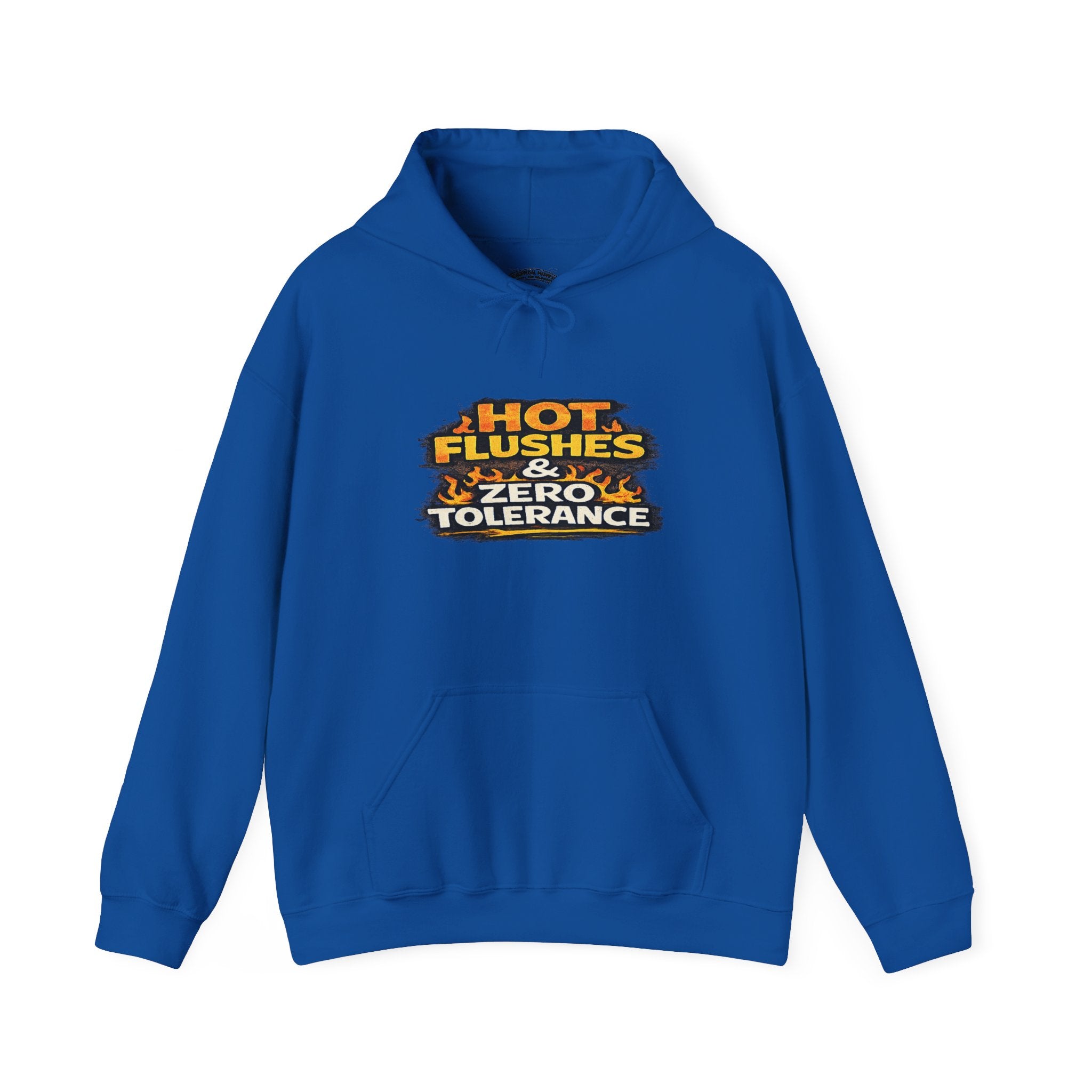 Hoodie - "Hot Flashes & Zero Tolerance" Retro Graphic Women’s Men’s Menopause Humor Pullover