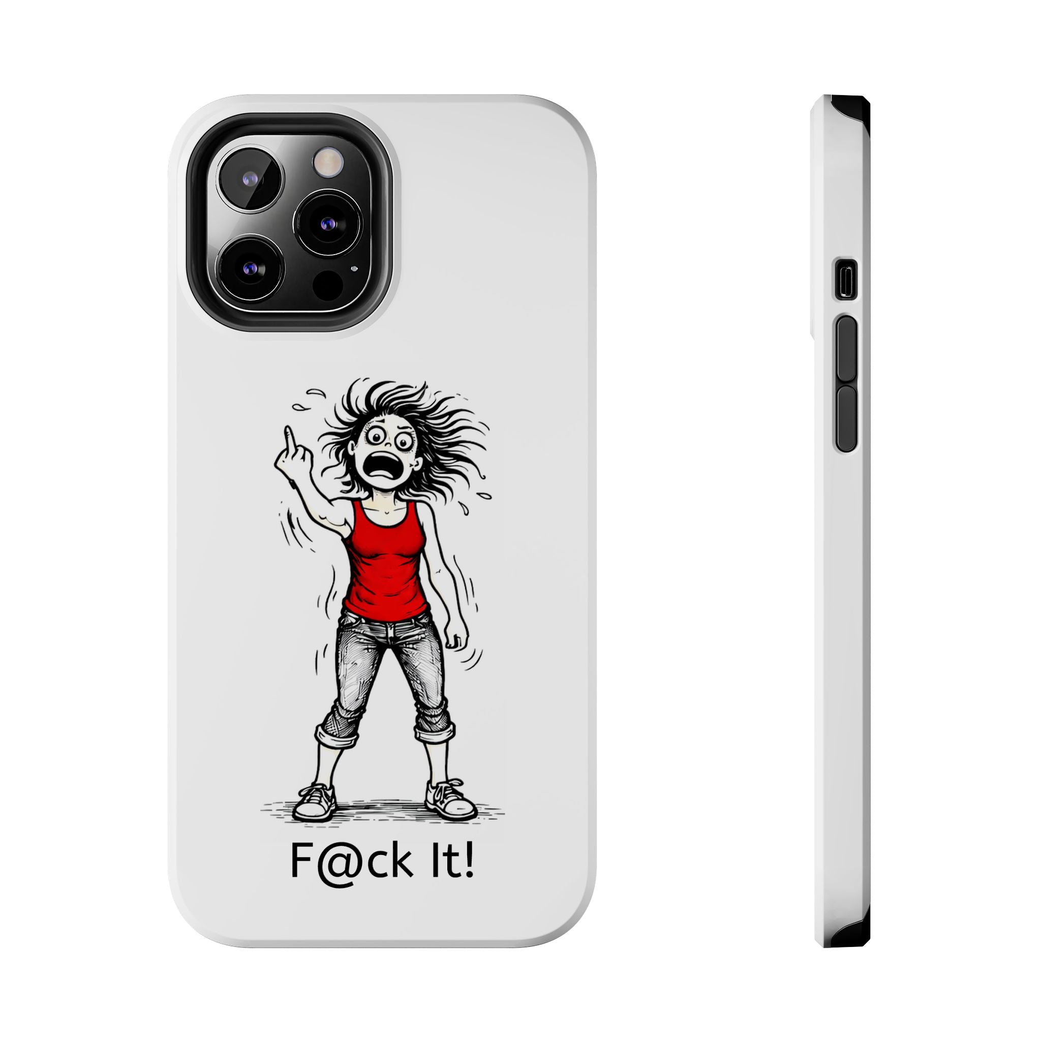 Phone Case — "F@ck It!" Menopausal Angst Cartoon Protective Cover