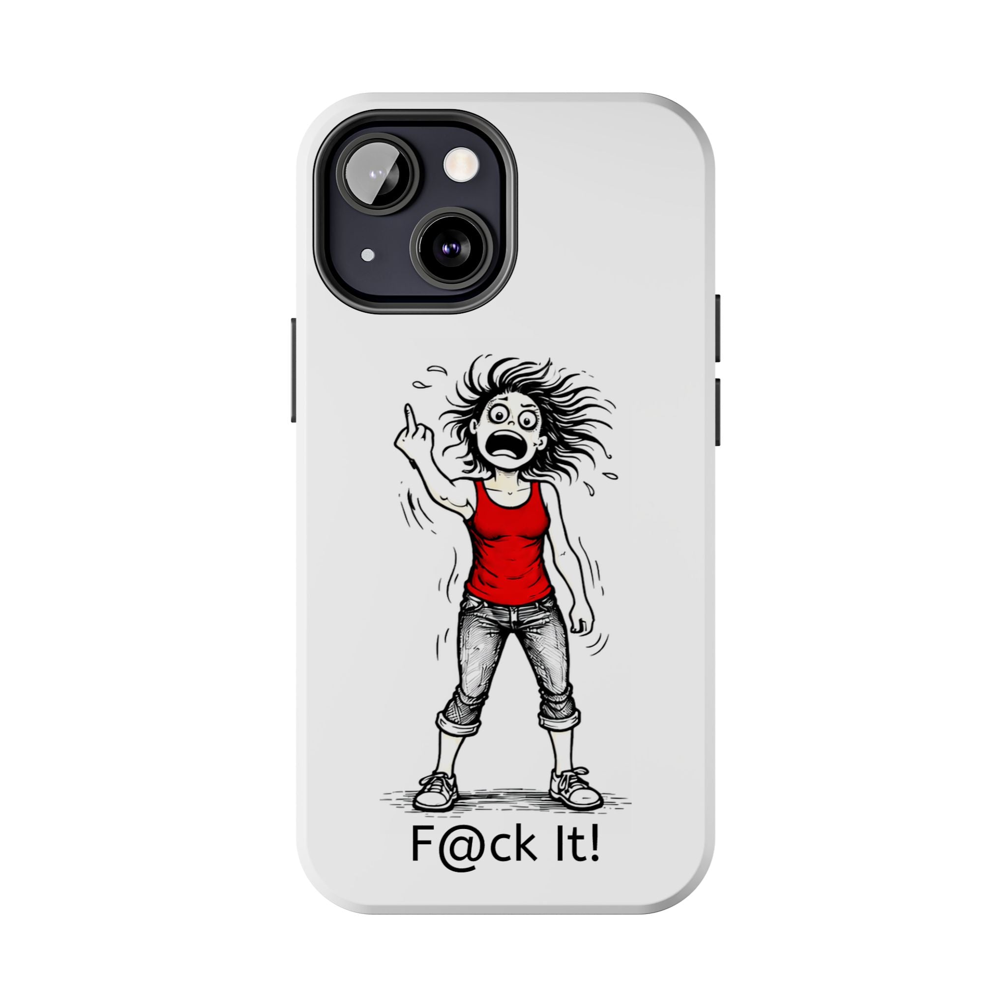 Phone Case — "F@ck It!" Menopausal Angst Cartoon Protective Cover