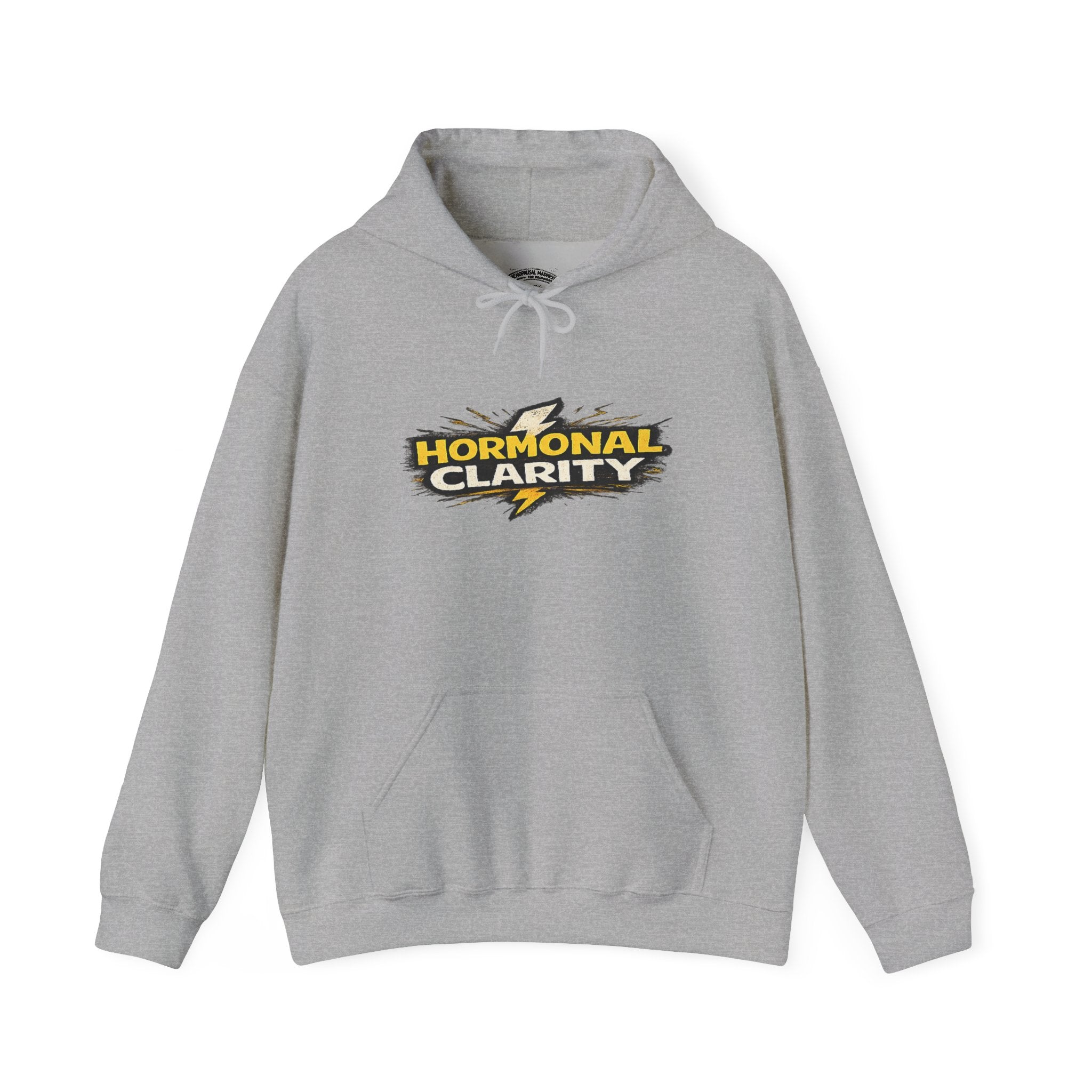 Hormonal Clarity Hoodie — Bold Lightning Graphic Women's Health Awareness Sweatshirt