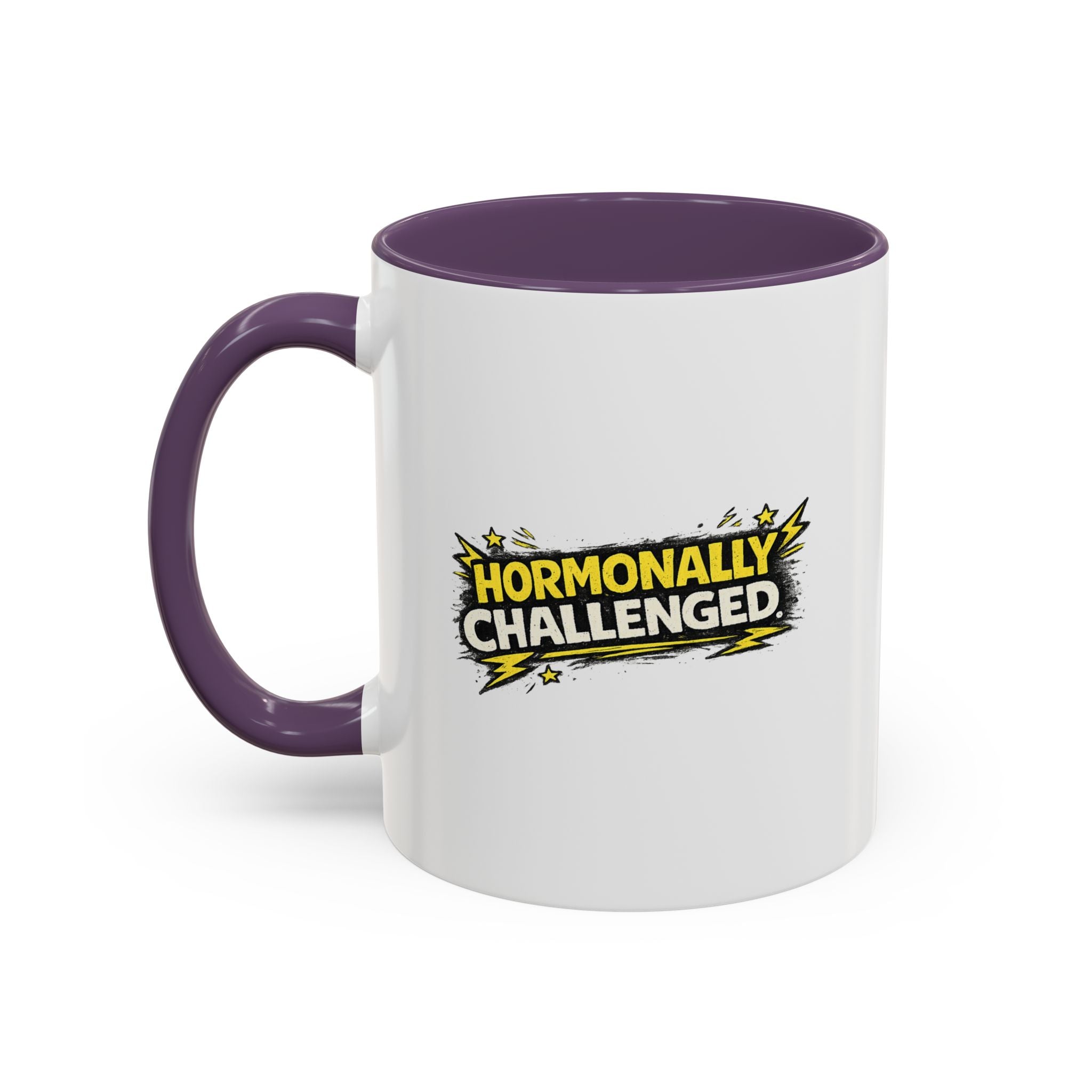 "Hormonally challenged" Coffee Mug  Accent Ceramic Mug (11oz)