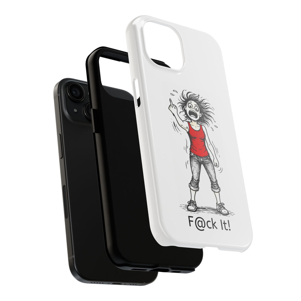 Phone Case — "F@ck It!" Menopausal Angst Cartoon Protective Cover
