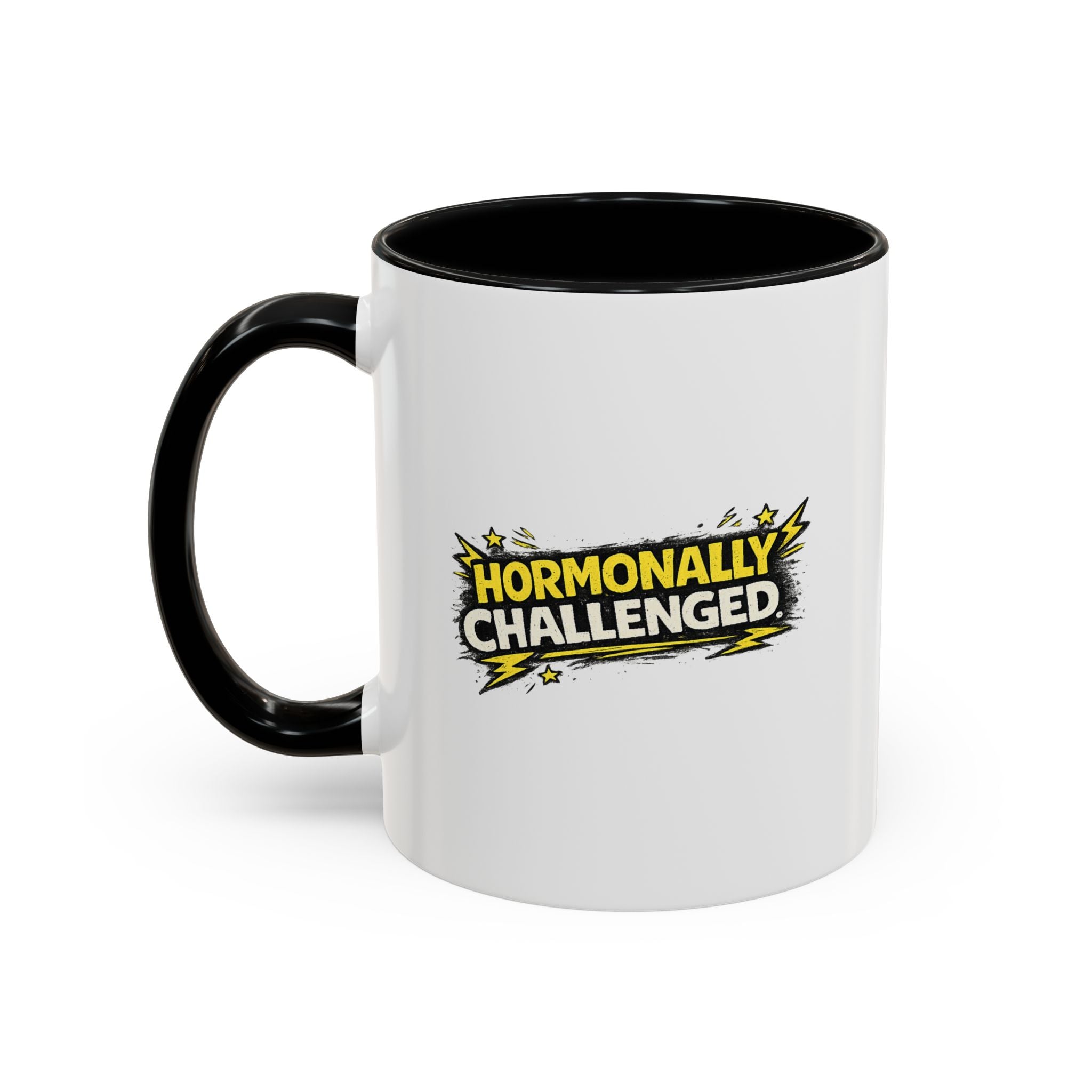 "Hormonally challenged" Coffee Mug  Accent Ceramic Mug (11oz)