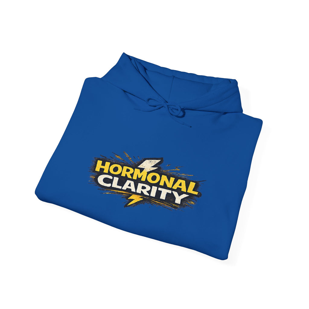 Hormonal Clarity Hoodie — Bold Lightning Graphic Women's Health Awareness Sweatshirt