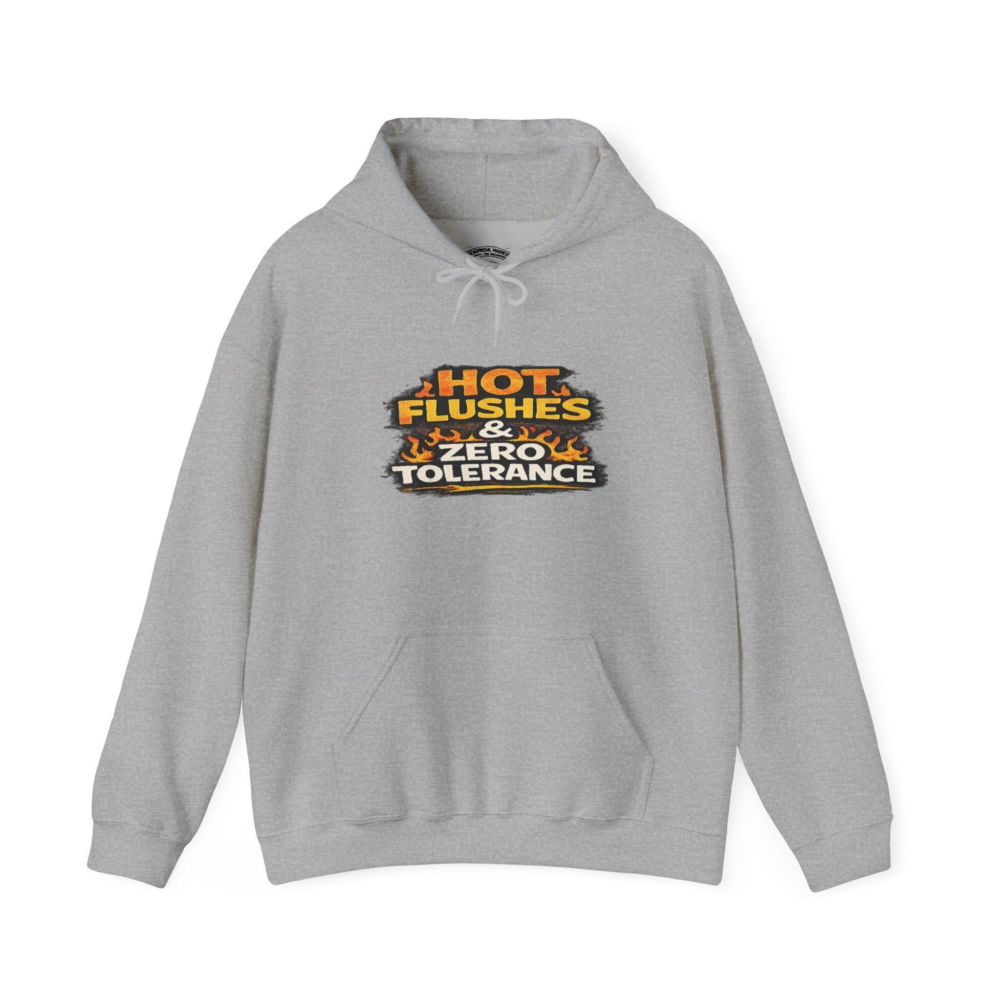 Hoodie - "Hot Flashes & Zero Tolerance" Retro Graphic Women’s Men’s Menopause Humor Pullover