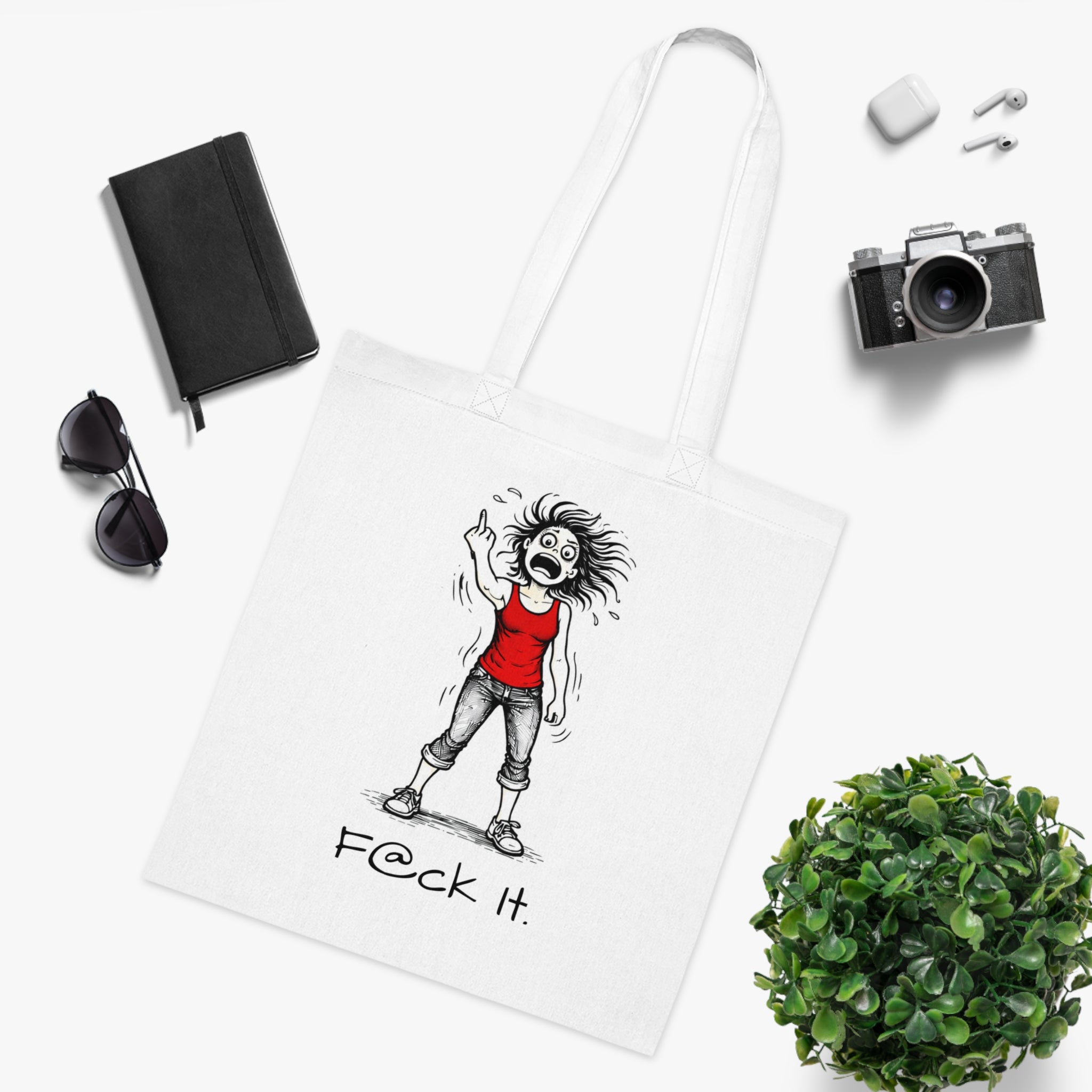 Tote Bag — "F@ck It, it's not me it's hormonal" F@ck it Gone feral Illustration