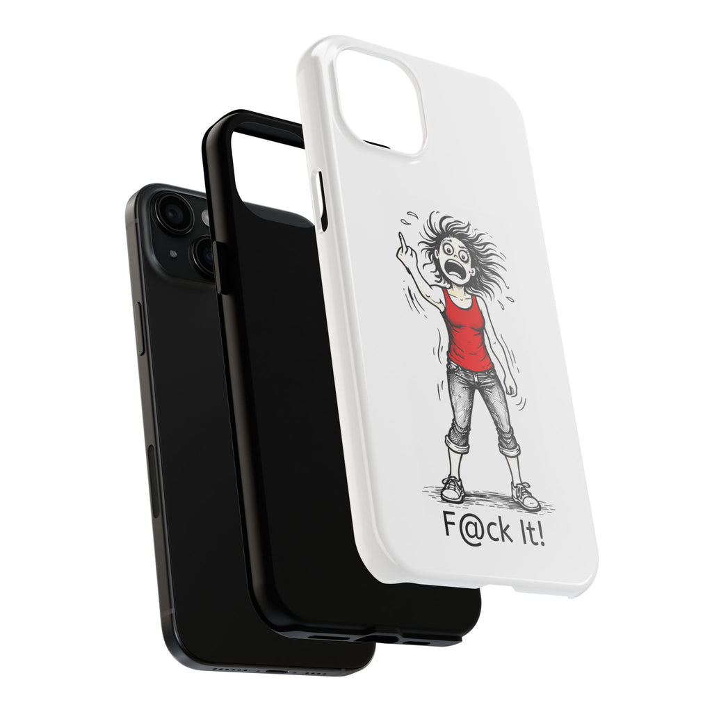 Phone Case — "F@ck It!" Menopausal Angst Cartoon Protective Cover