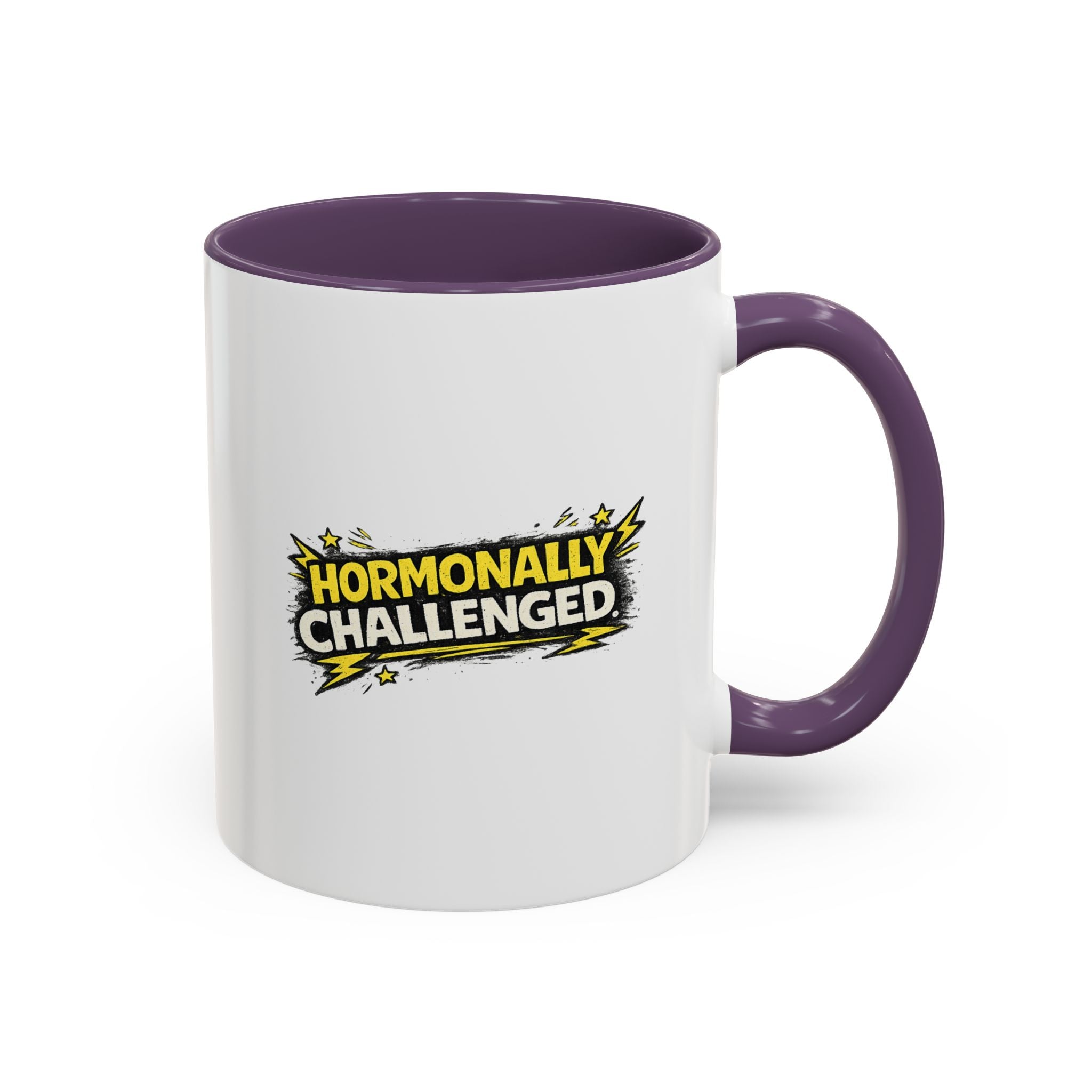 "Hormonally challenged" Coffee Mug  Accent Ceramic Mug (11oz)