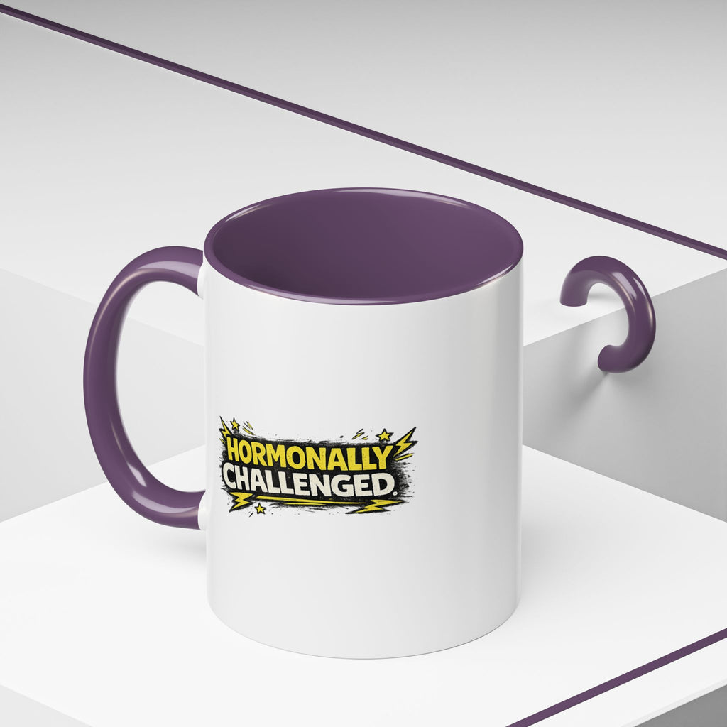 "Hormonally challenged" Coffee Mug  Accent Ceramic Mug (11oz)