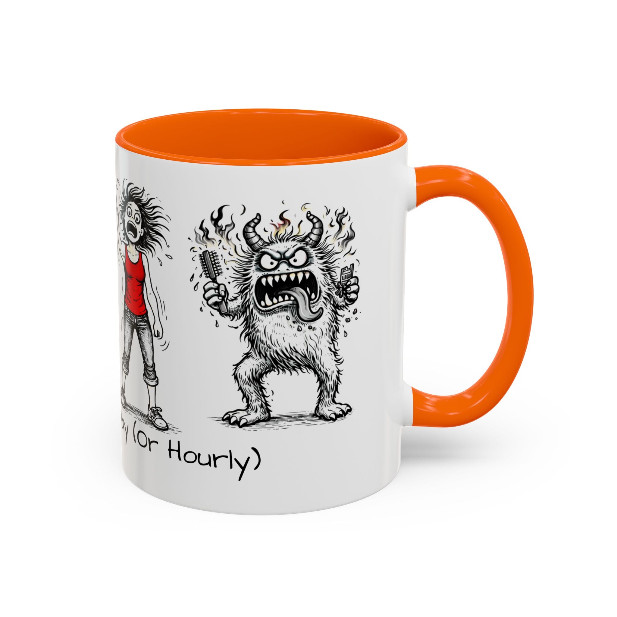 Coffee Mug — "Mood Varies By Day (Or Hourly)" Illustrated Sarcastic Cartoon USA/CAN
