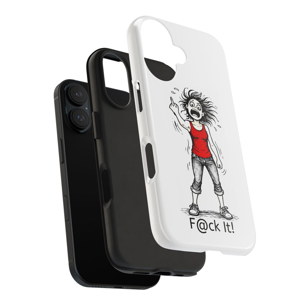 Phone Case — "F@ck It!" Menopausal Angst Cartoon Protective Cover