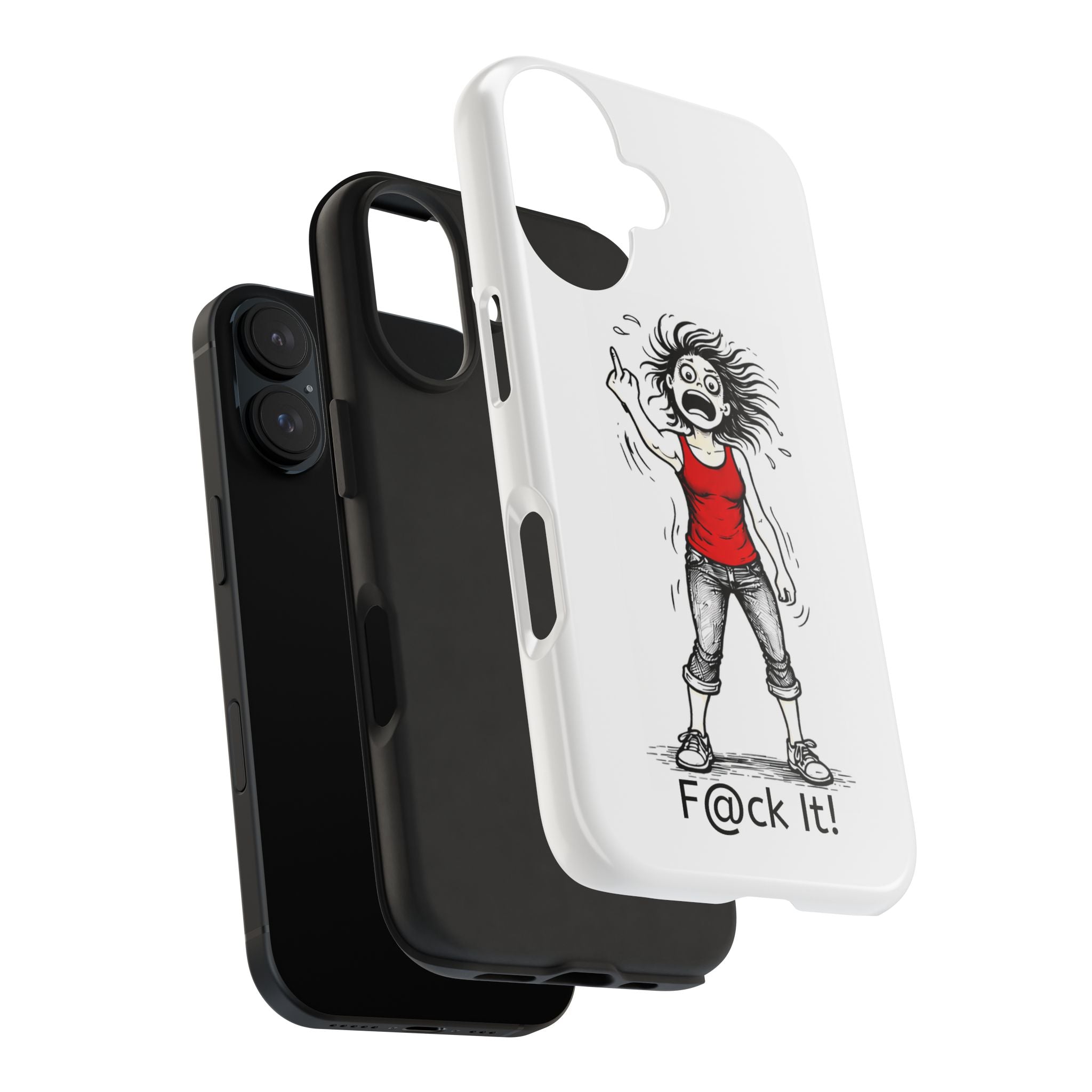 Phone Case — "F@ck It!" Menopausal Angst Cartoon Protective Cover