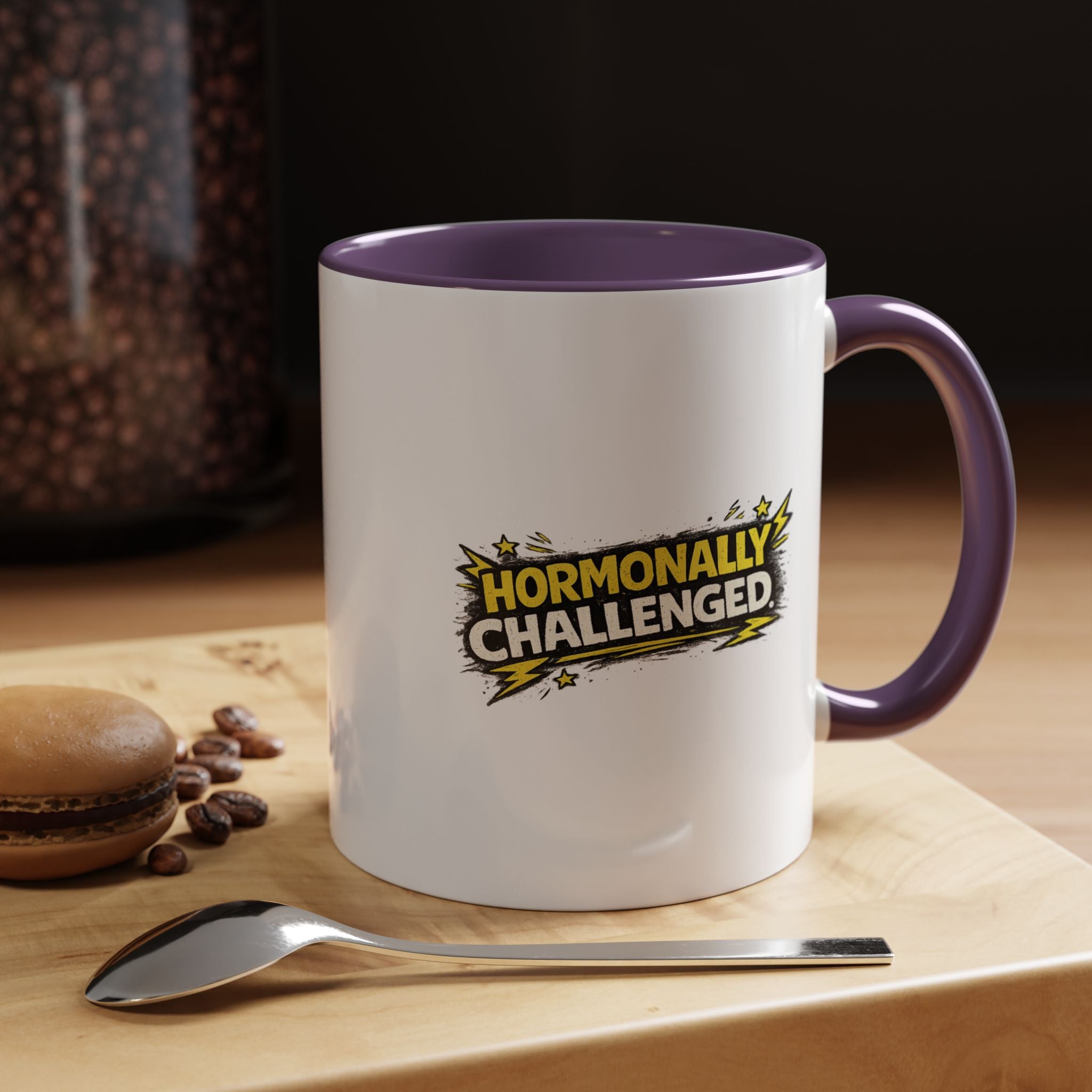 "Hormonally challenged" Coffee Mug  Accent Ceramic Mug (11oz)
